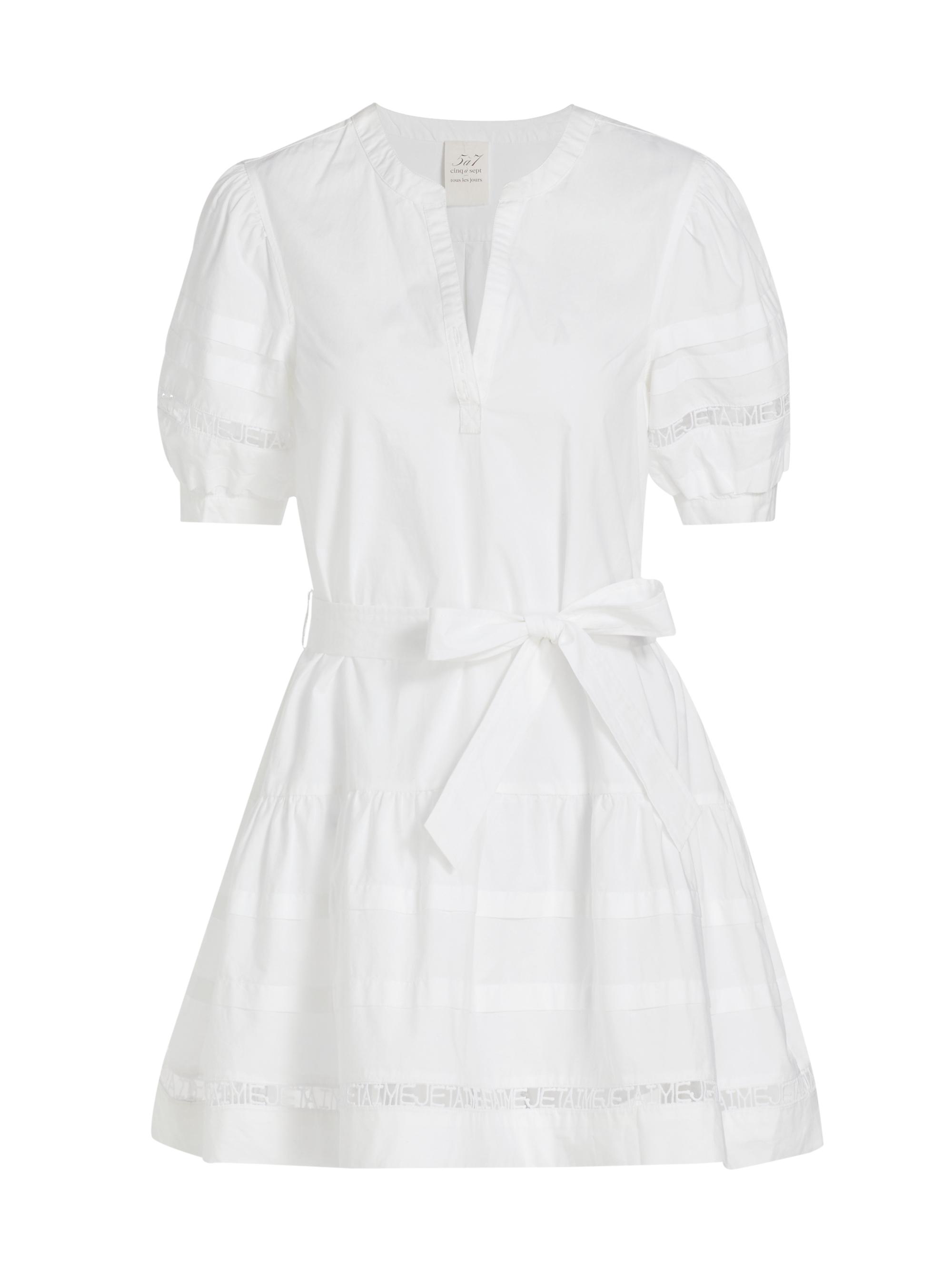 CINQ A SEPT Women's Corianna Belted Cotton Poplin Minidress - White