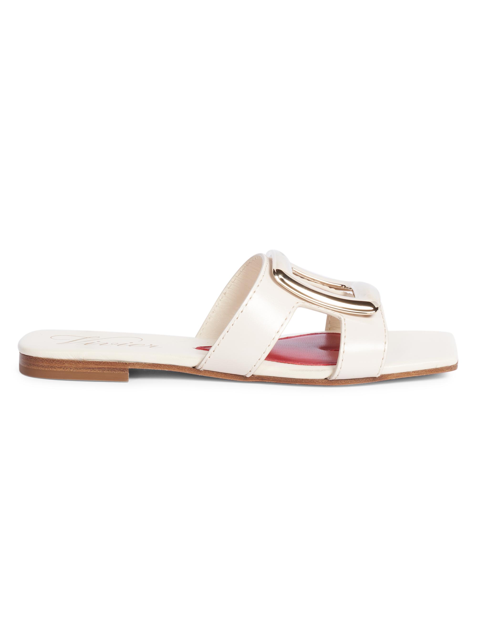 Roger Vivier New Metal Buckle Leather Sandals | Saks Fifth Avenue