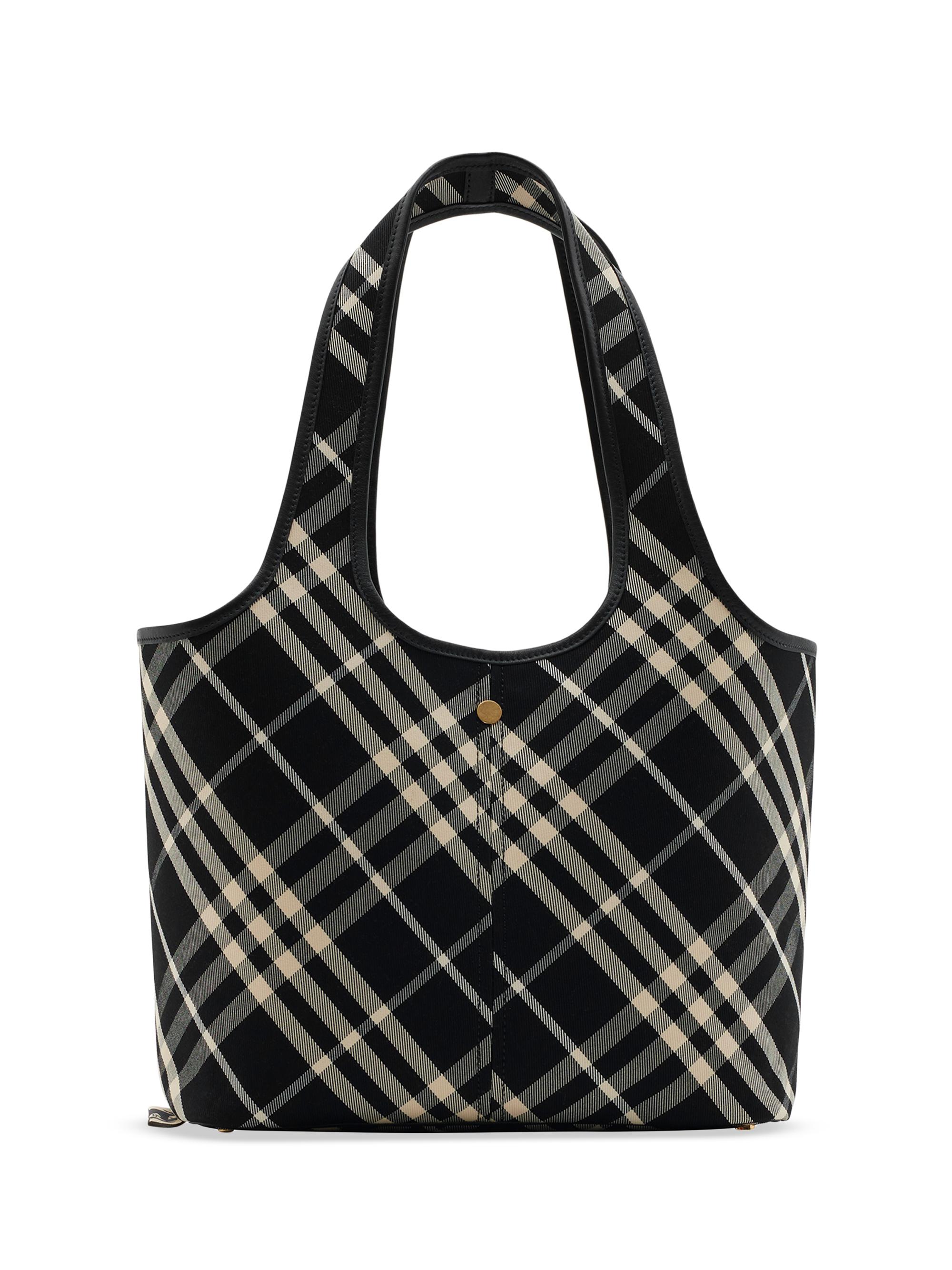 Burberry Small Check Cotton Twill Tote Bag | Saks Fifth Avenue