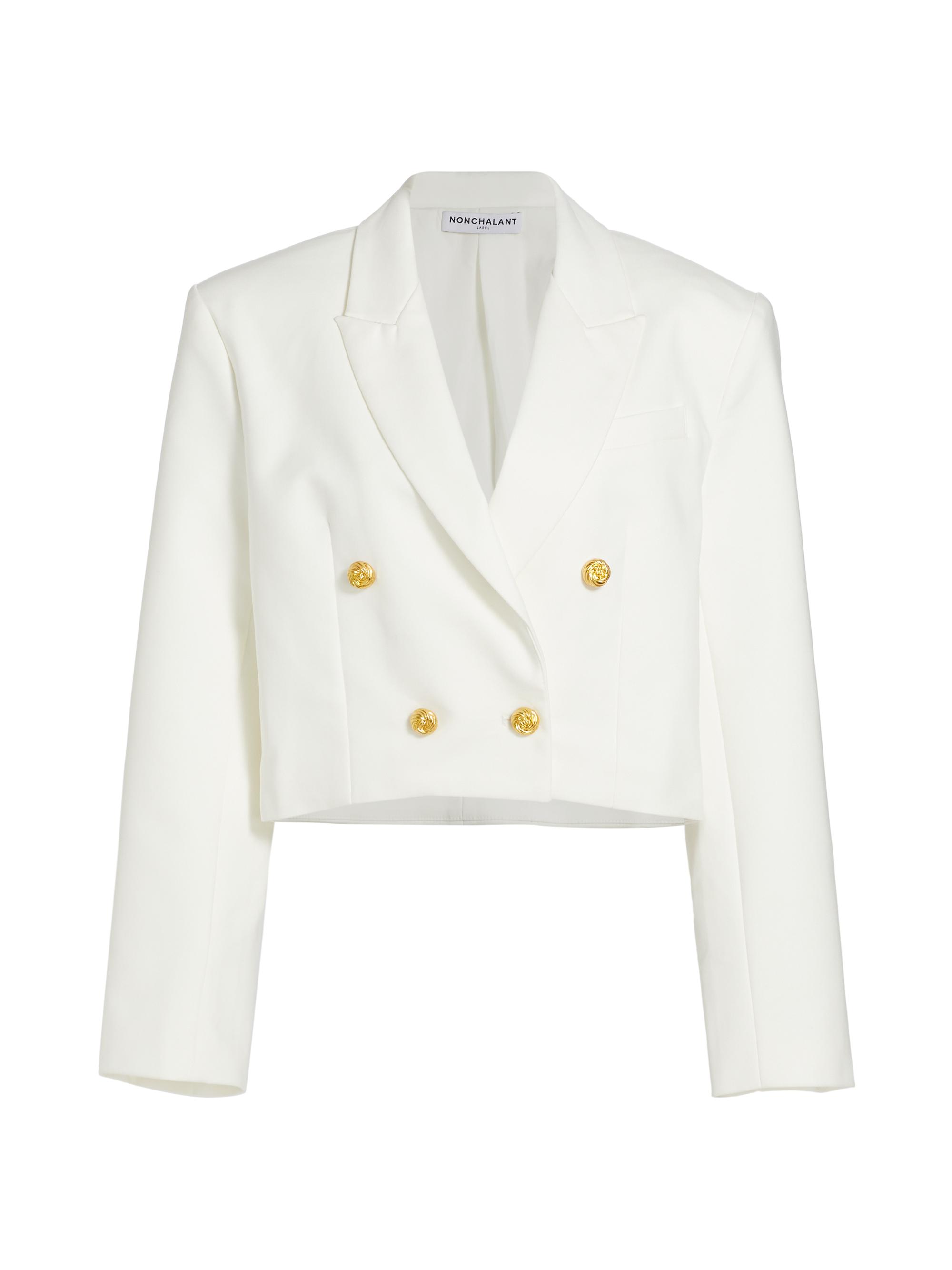 Nonchalant Label Women's Alana Cropped Blazer - White