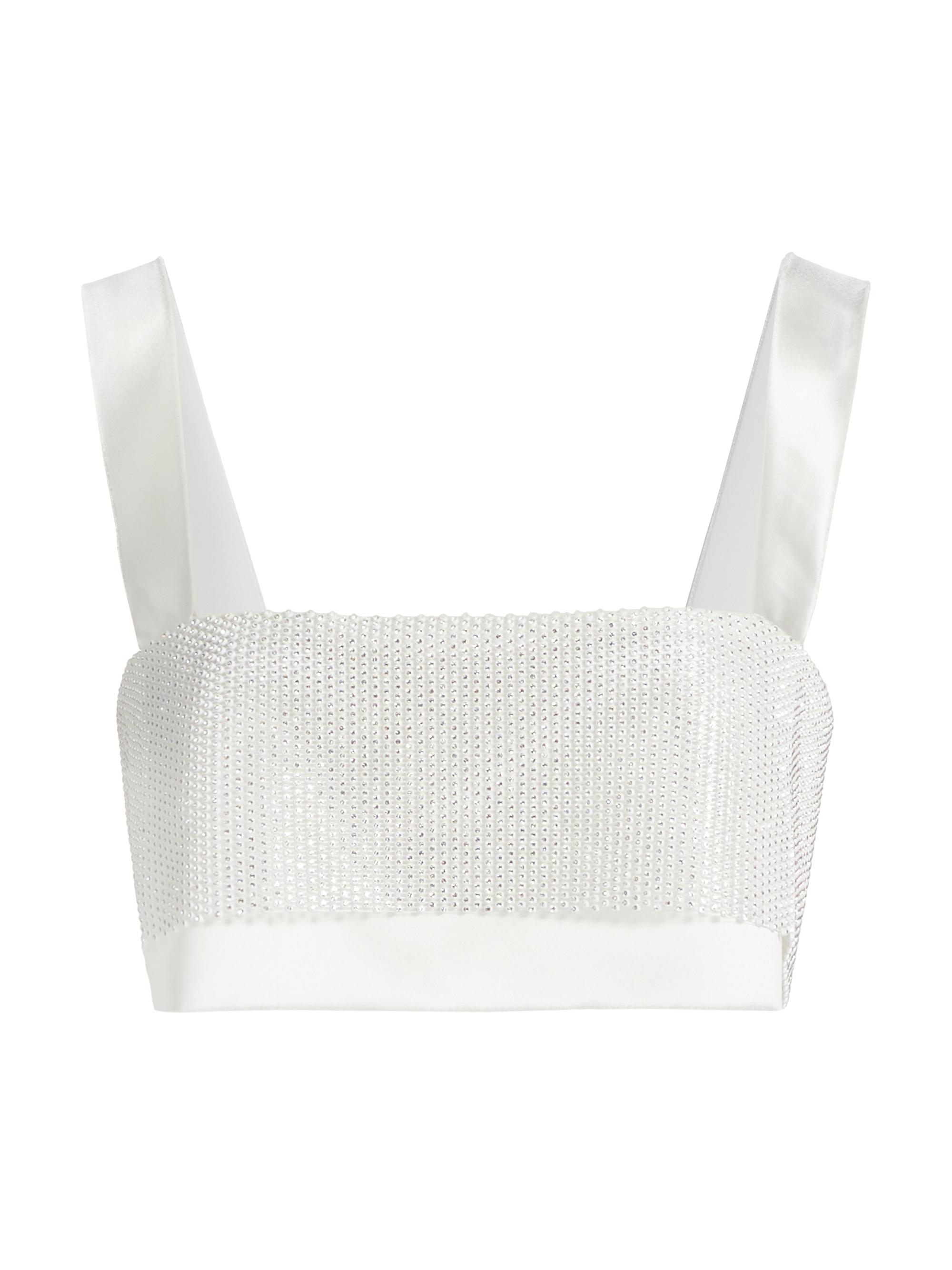 Nonchalant Label Women's Capri Sequin Crop Top - White