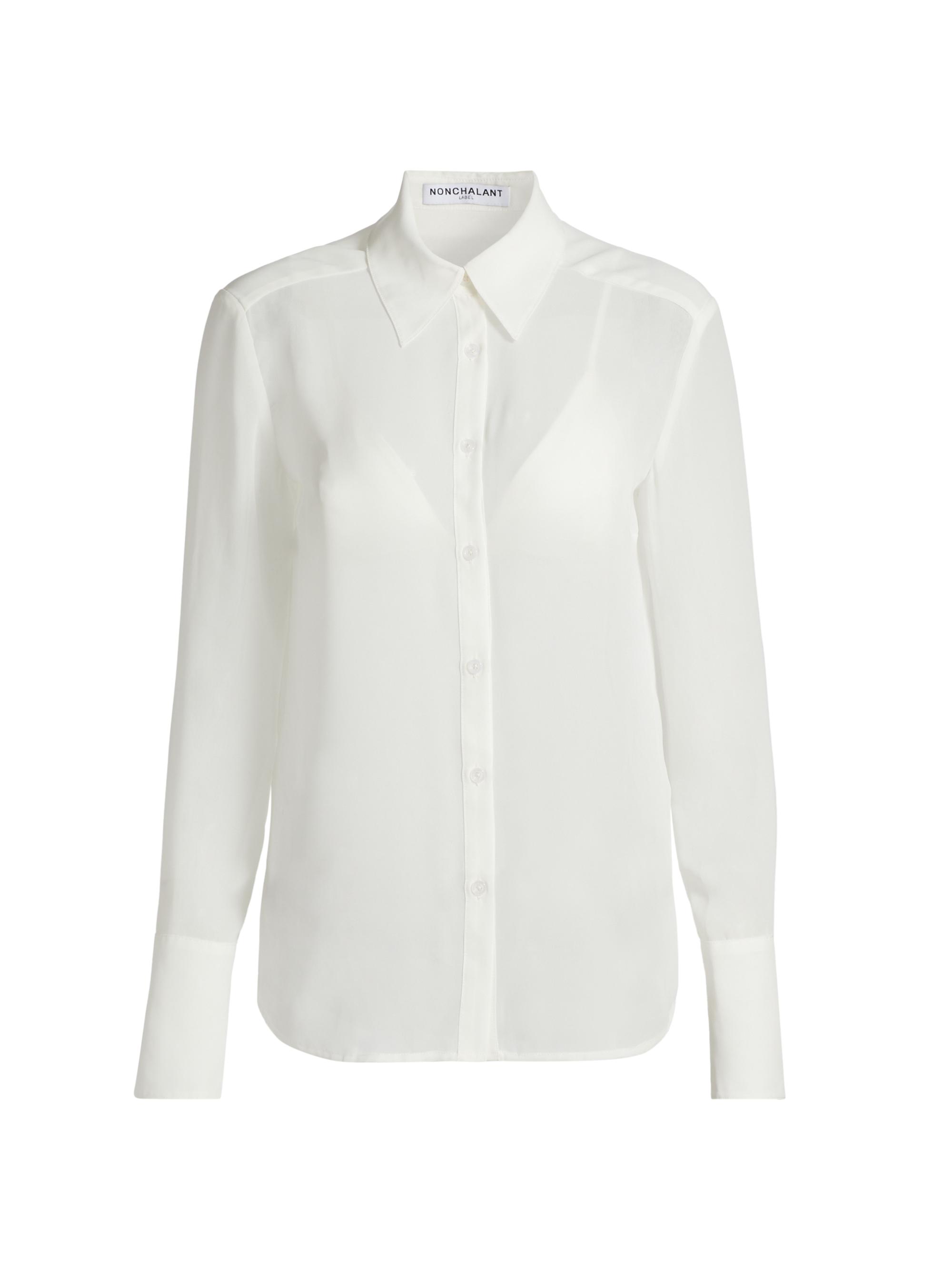 Nonchalant Label Women's Val Button-Front Blouse - White