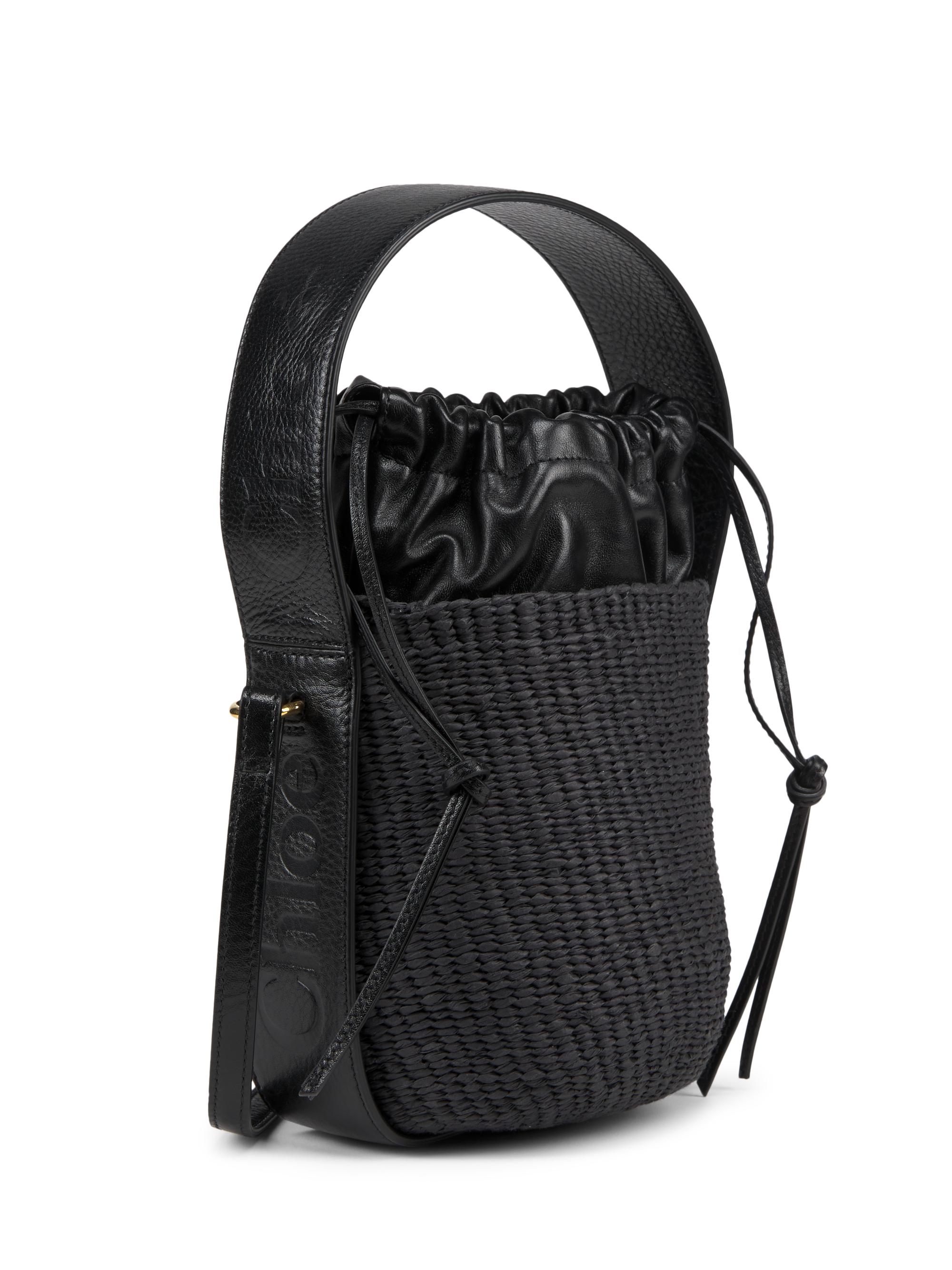 Chloé Women's  Woody Basket Leather-Trimmed Tote Bag - Black