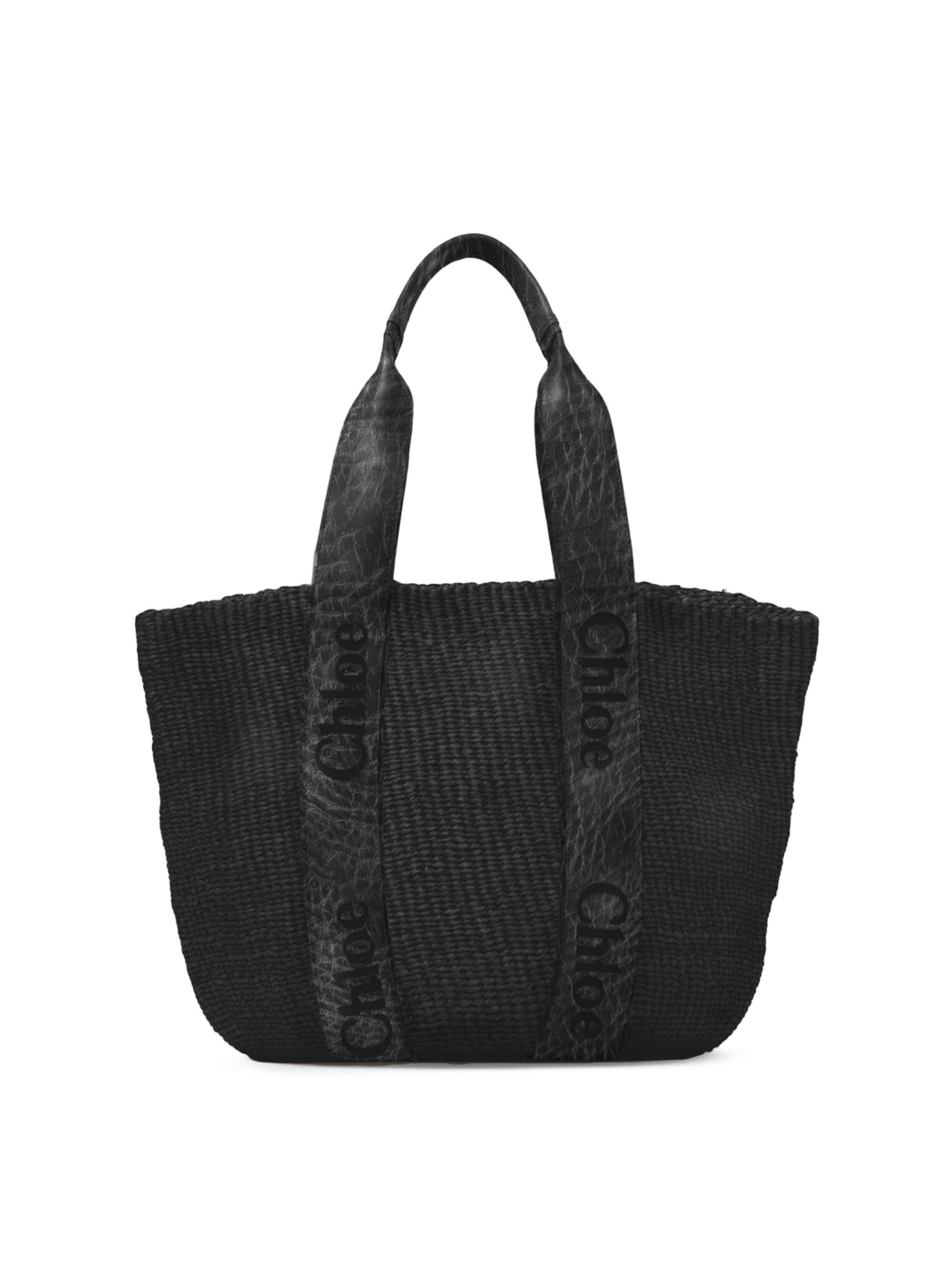 Chloé Women's Woody  Cotton Basket Tote Bag - Black
