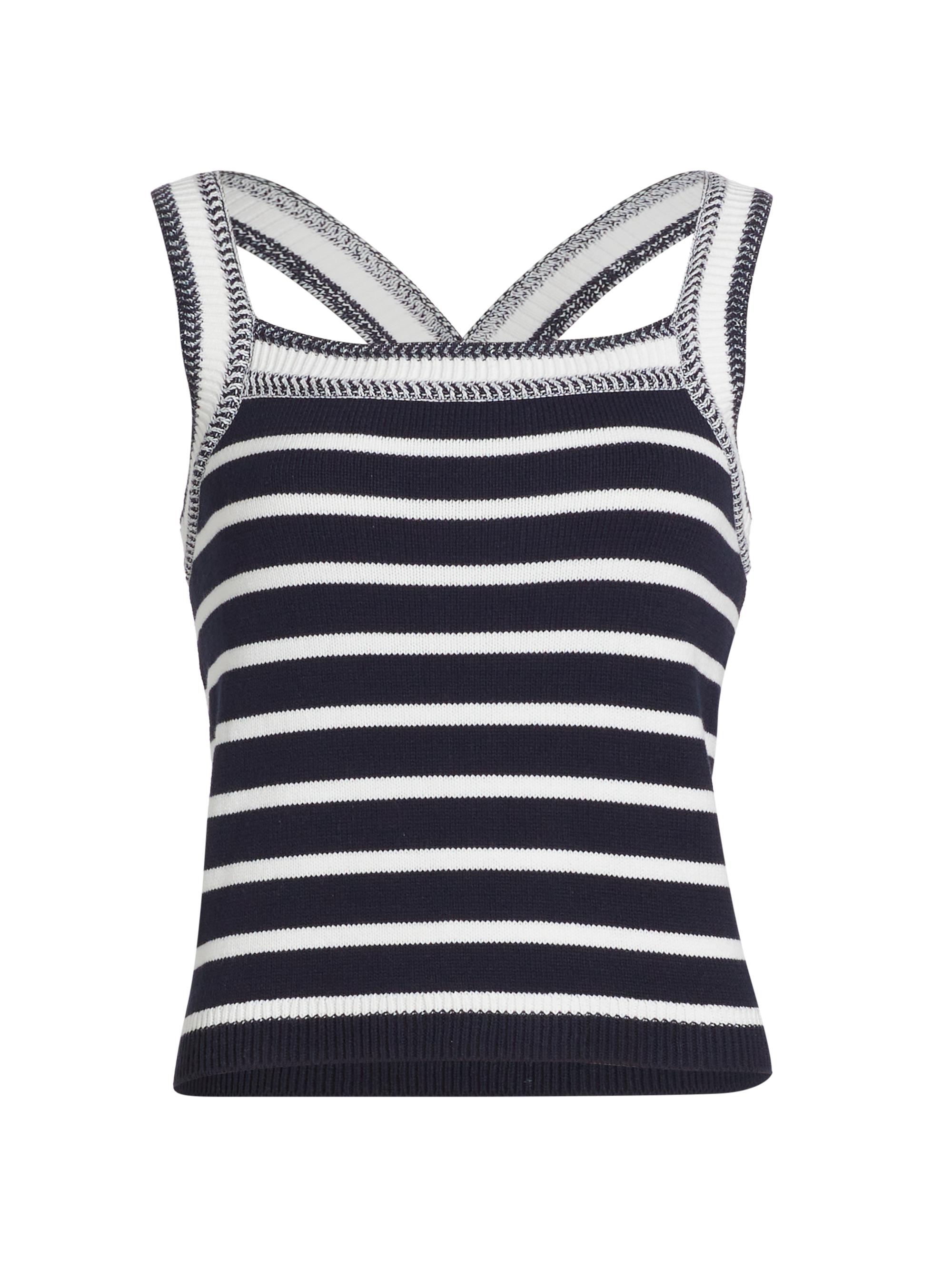 Splendid Women's Clarissa Striped Knit Sweater Tank - Navy White