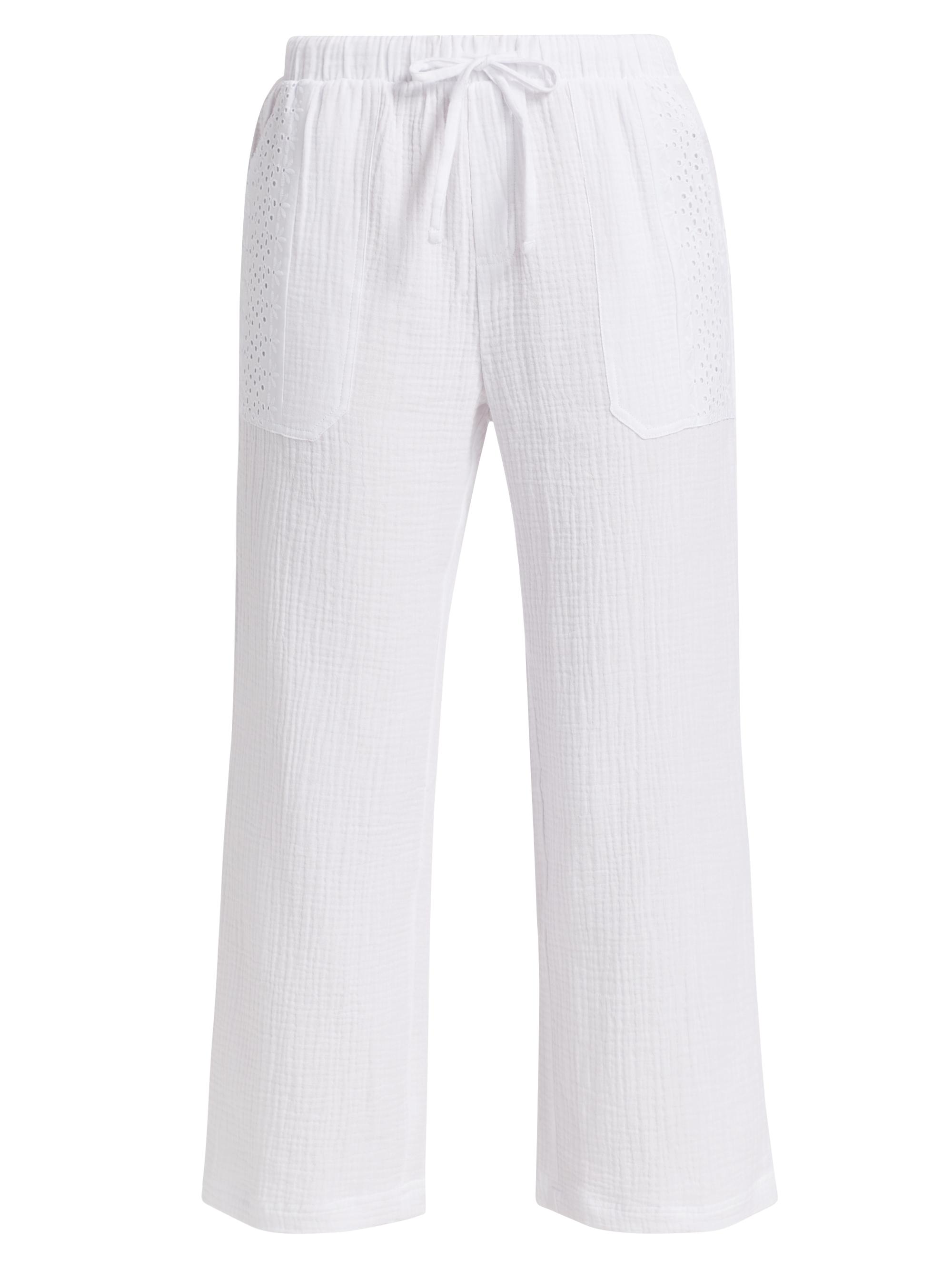 Splendid Women's Kit Eyelet Gauze Pants - White