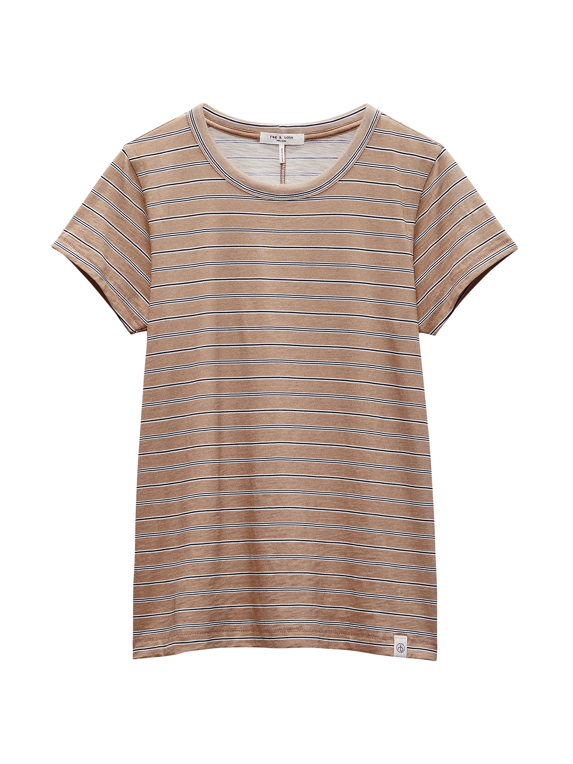 rag & bone Women's The Slub Stripe T-Shirt - Tan Multi