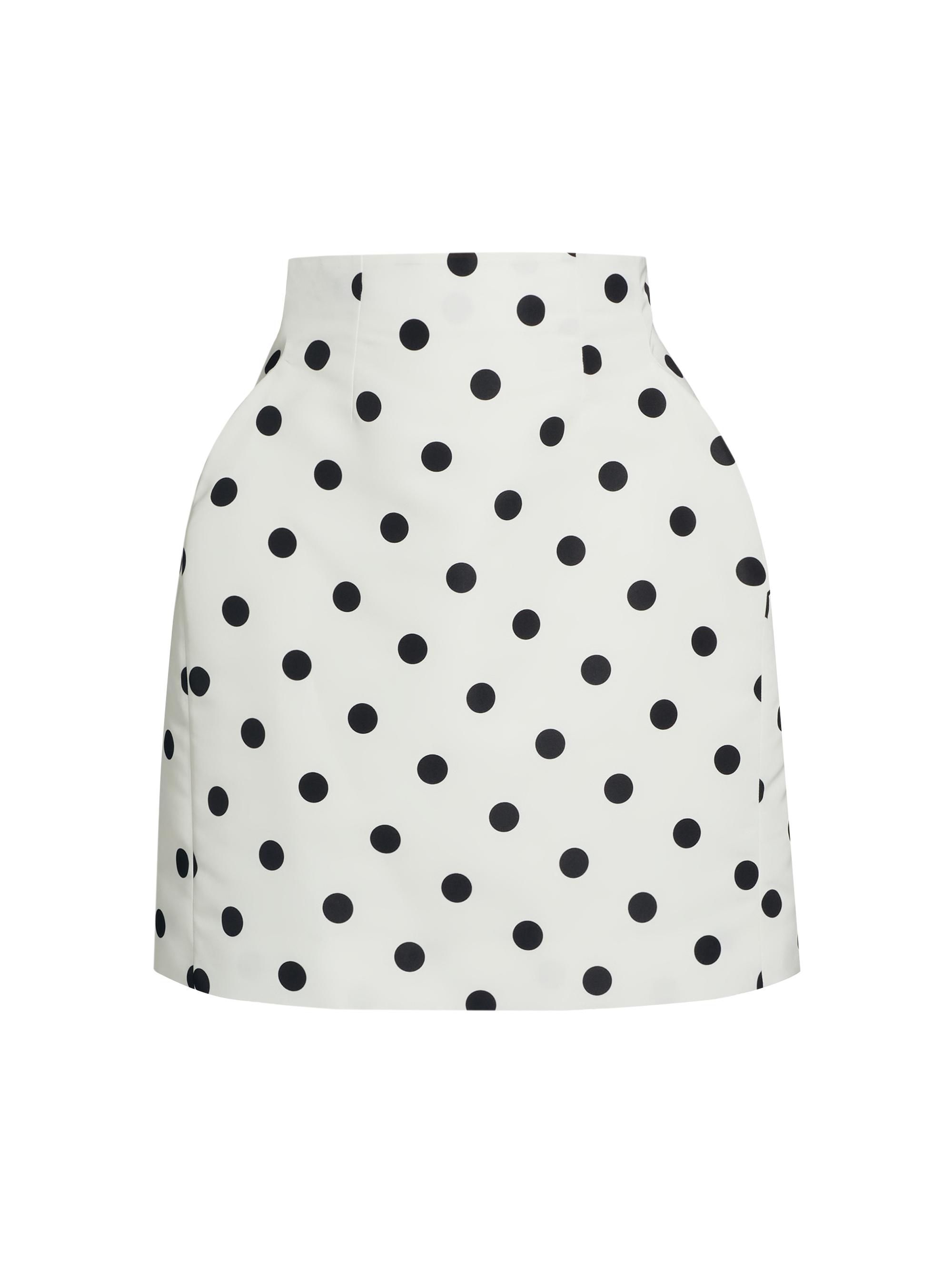 Nina Ricci Women's Polka Dot High-Waist Miniskirt - White With Black Dots