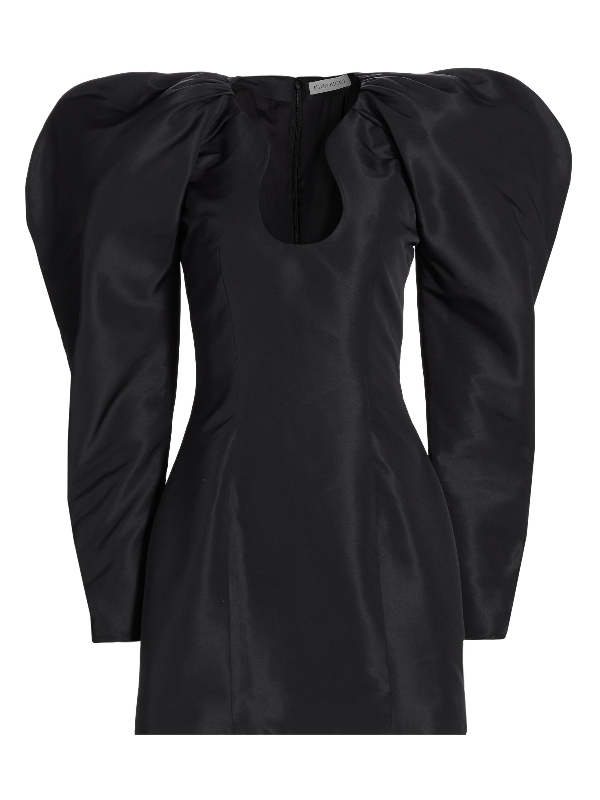 Nina Ricci Women's Faille Coccoon-Sleeve Minidress - Black