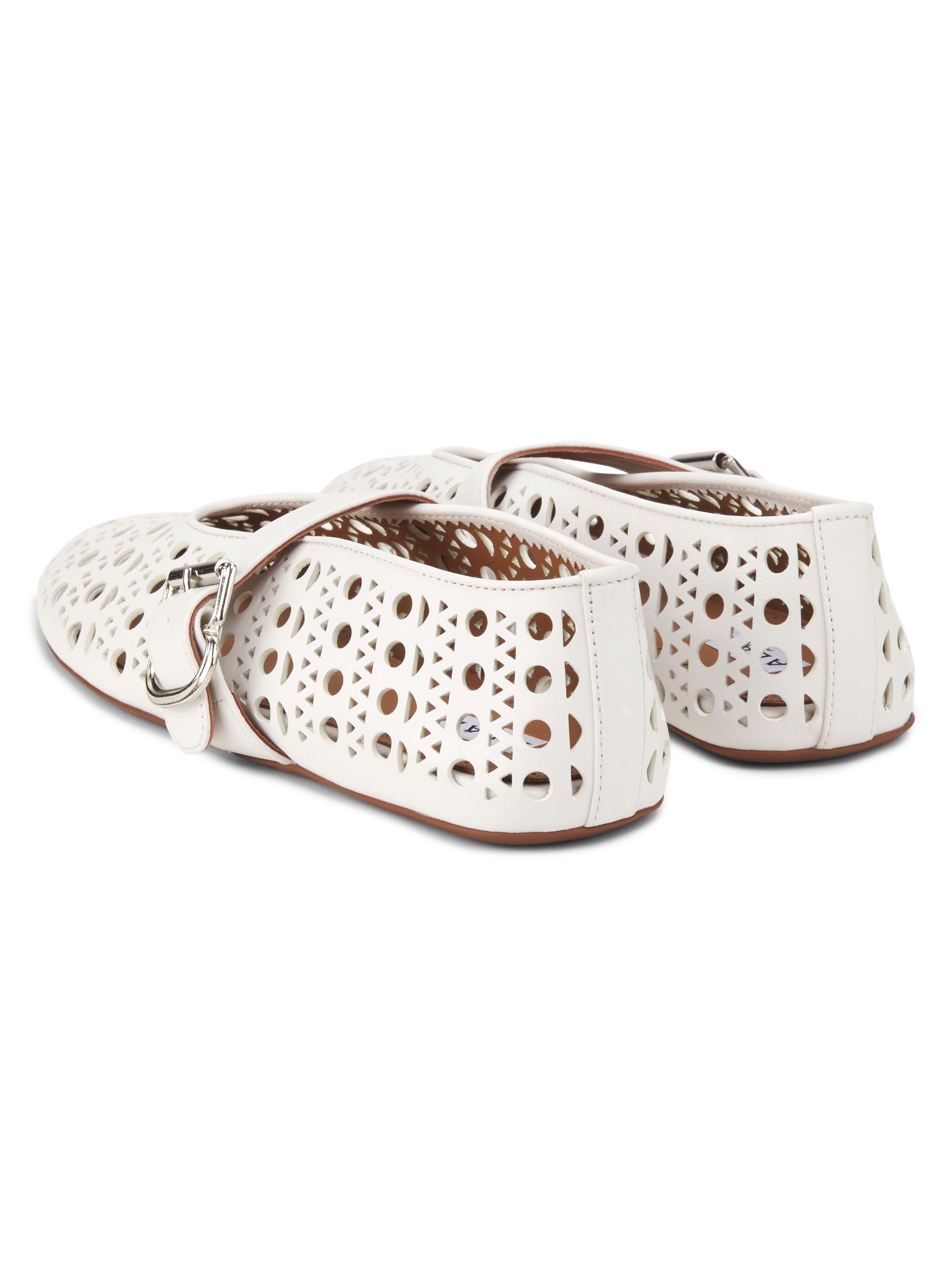 Alaïa Laser-Cut Leather Ballerina Flats | Saks Fifth Avenue