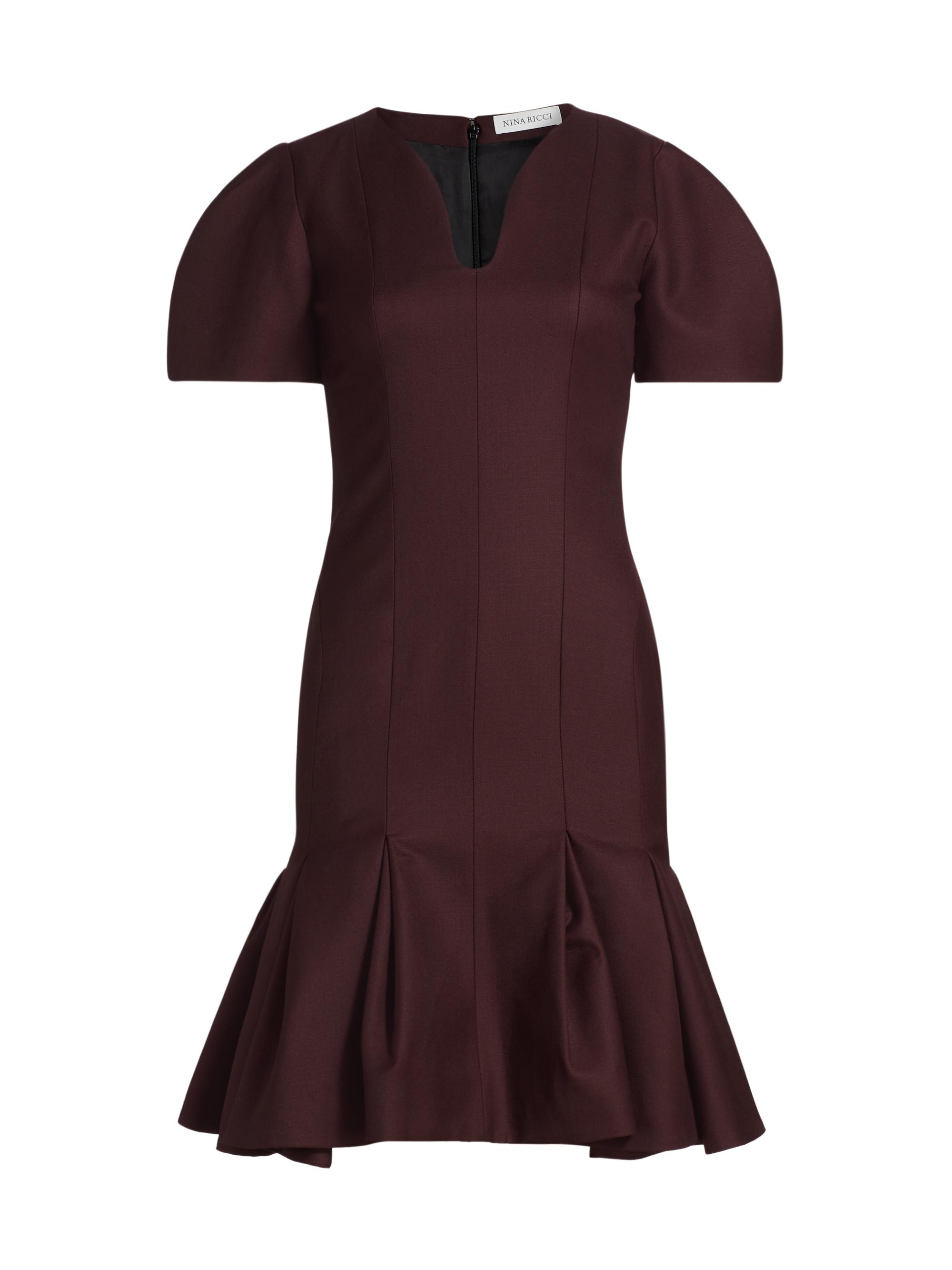 Nina Ricci Women's Wool Gabardine Peplum Minidress - Claret