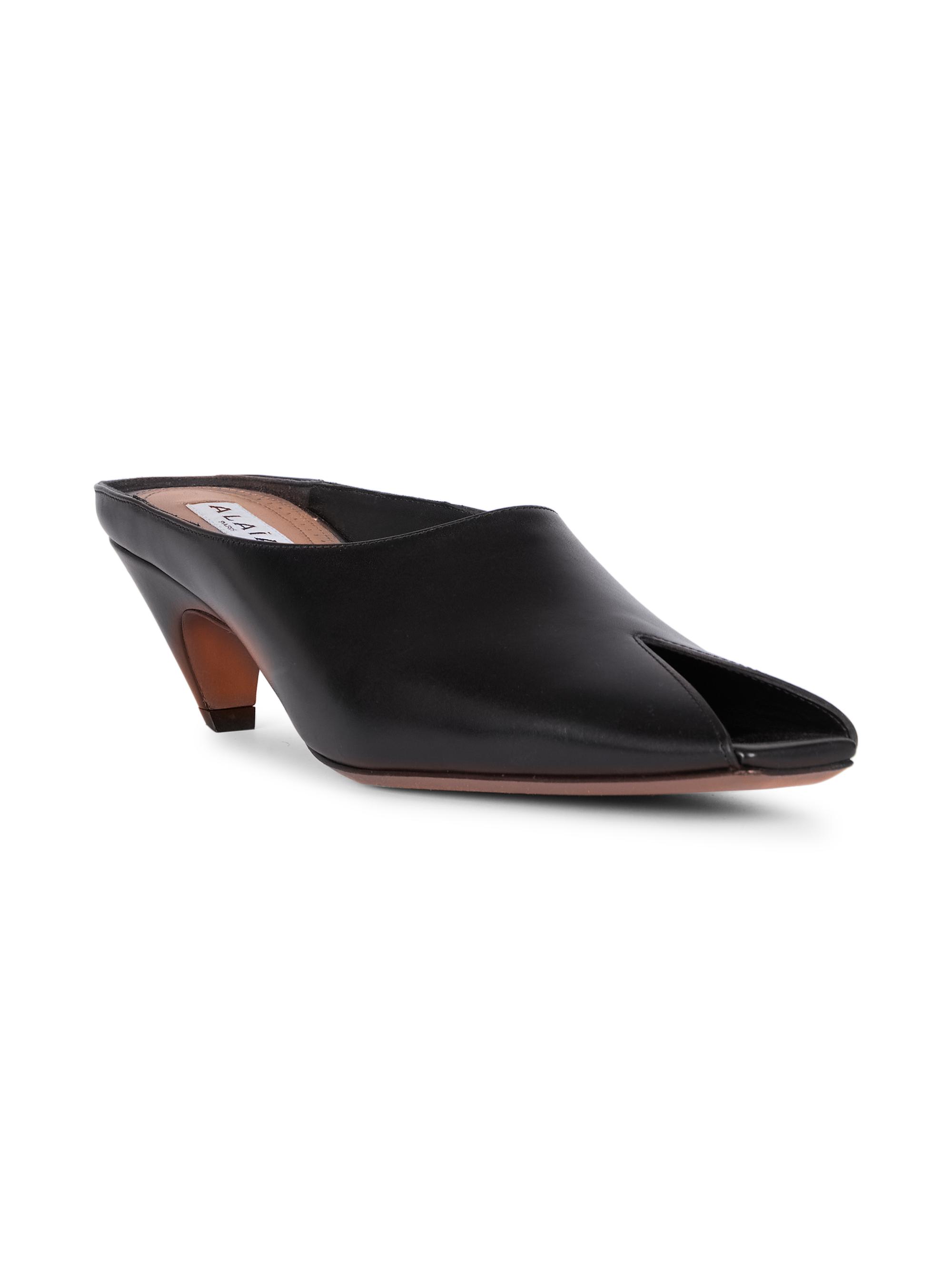 Alaïa Low 55MM Leather Mules | Saks Fifth Avenue