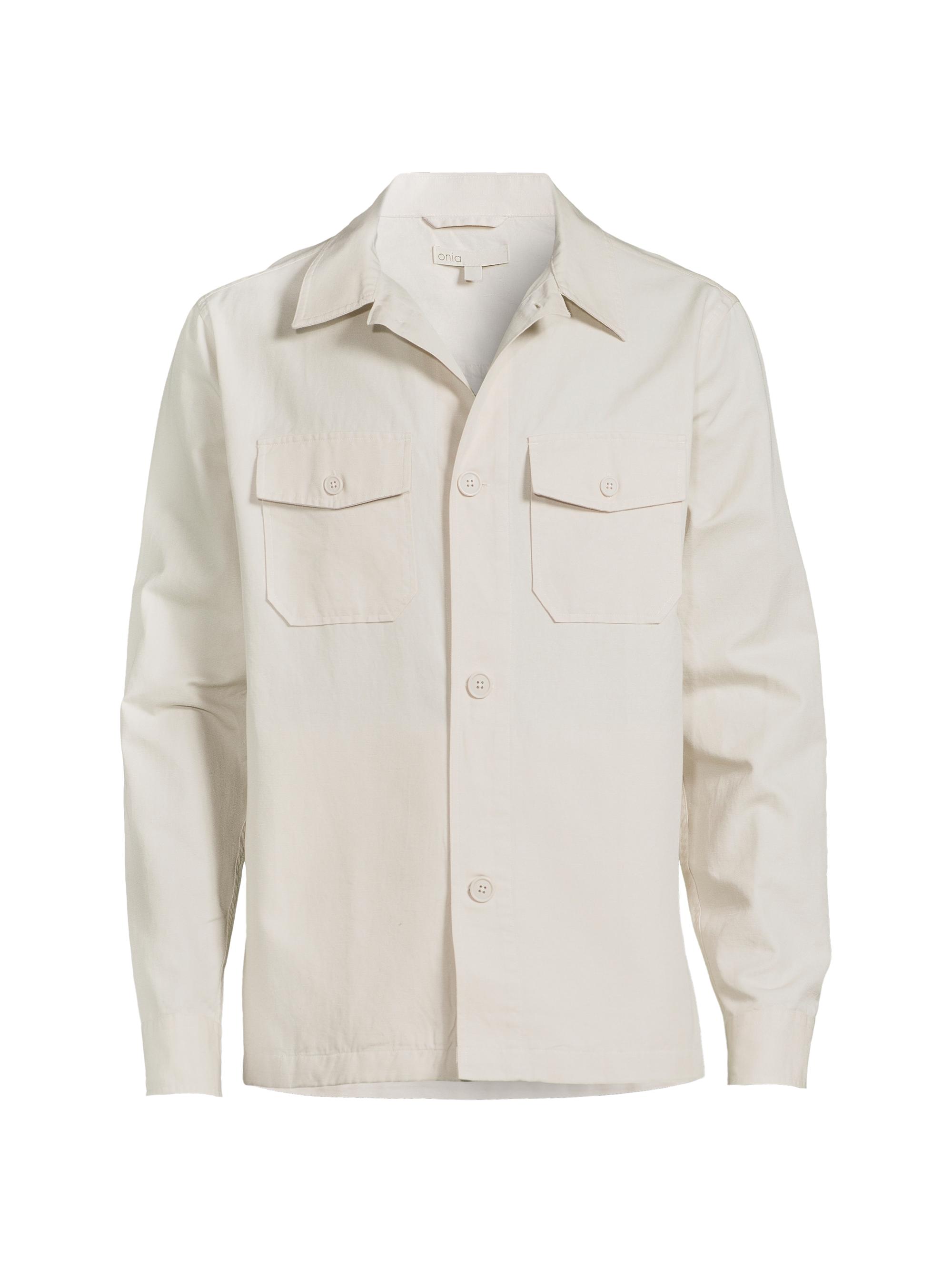 Onia Men's Twill Camp Collar Overshirt - Stone