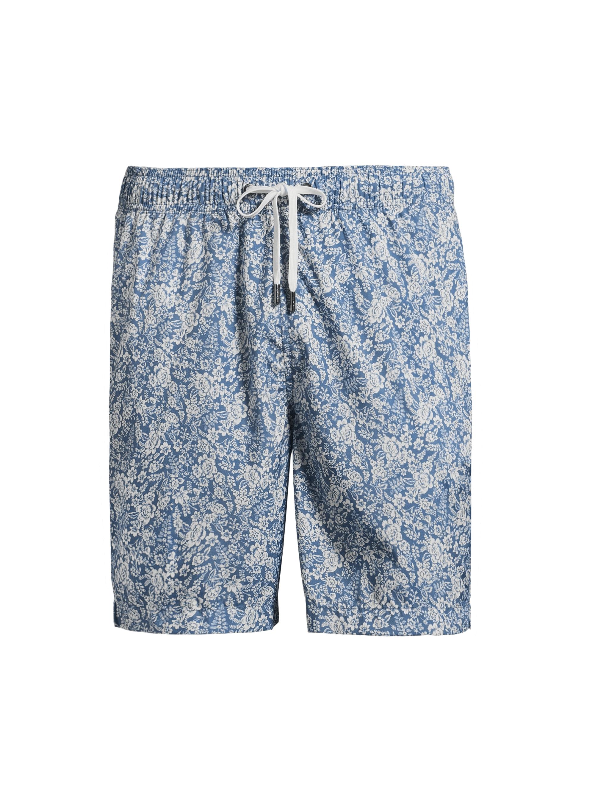 Onia Men's Charles 7-Inch Floral Swim Trunks - Moonlight Blue