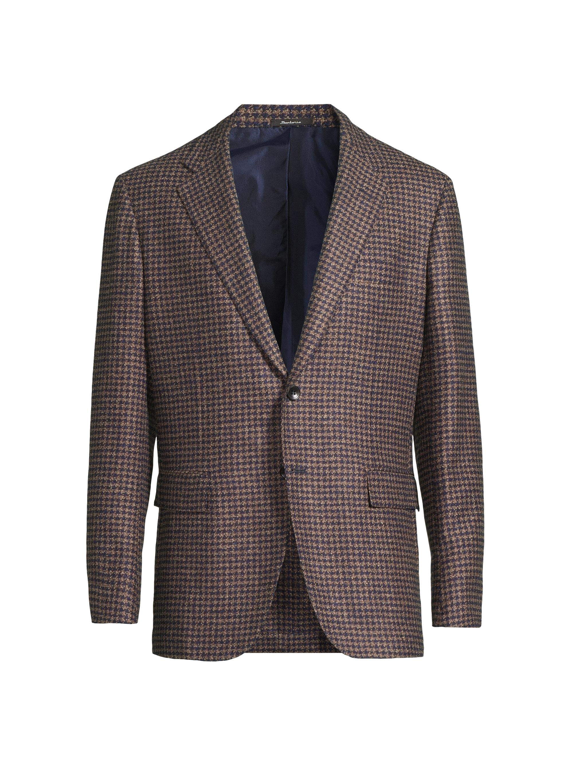Sartorio Napoli | Blue Brown | Men's Houndstooth Wool-Blend Two