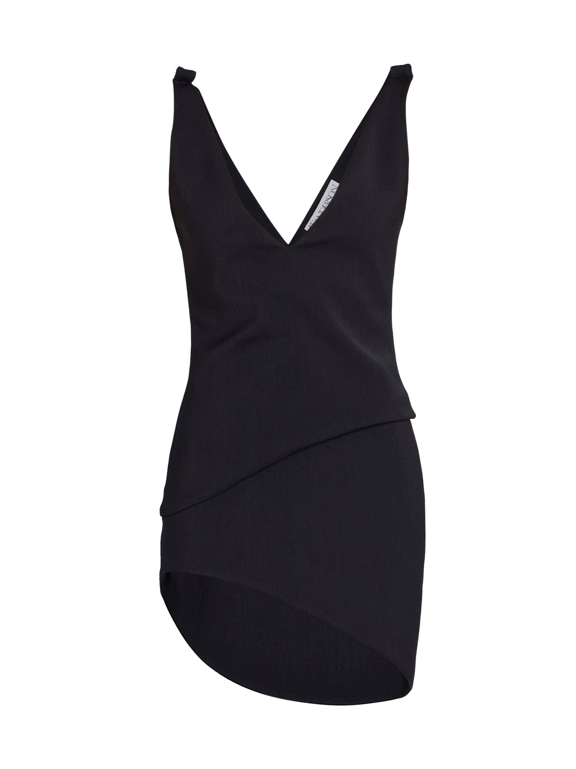 JW Anderson Women's V-Neck Asymmetric Minidress - Black