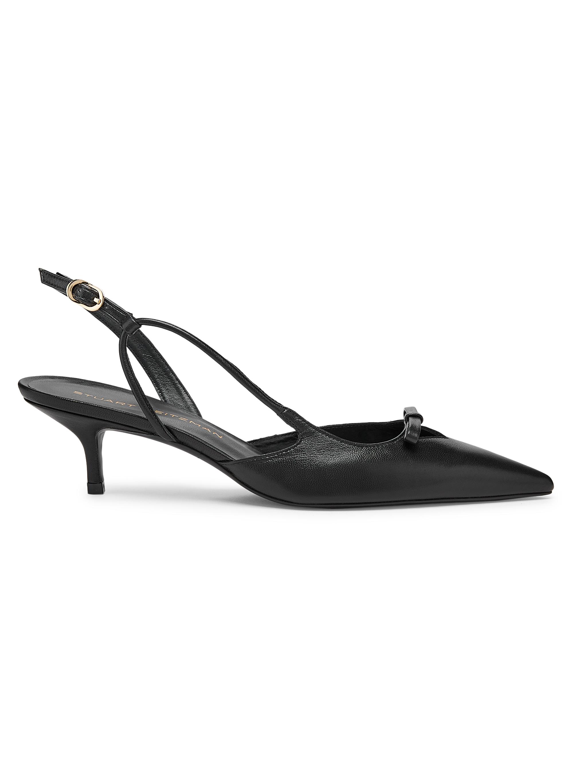Stuart Weitzman Women's Tully 50MM Lacquered Leather Slingback Pumps - Black