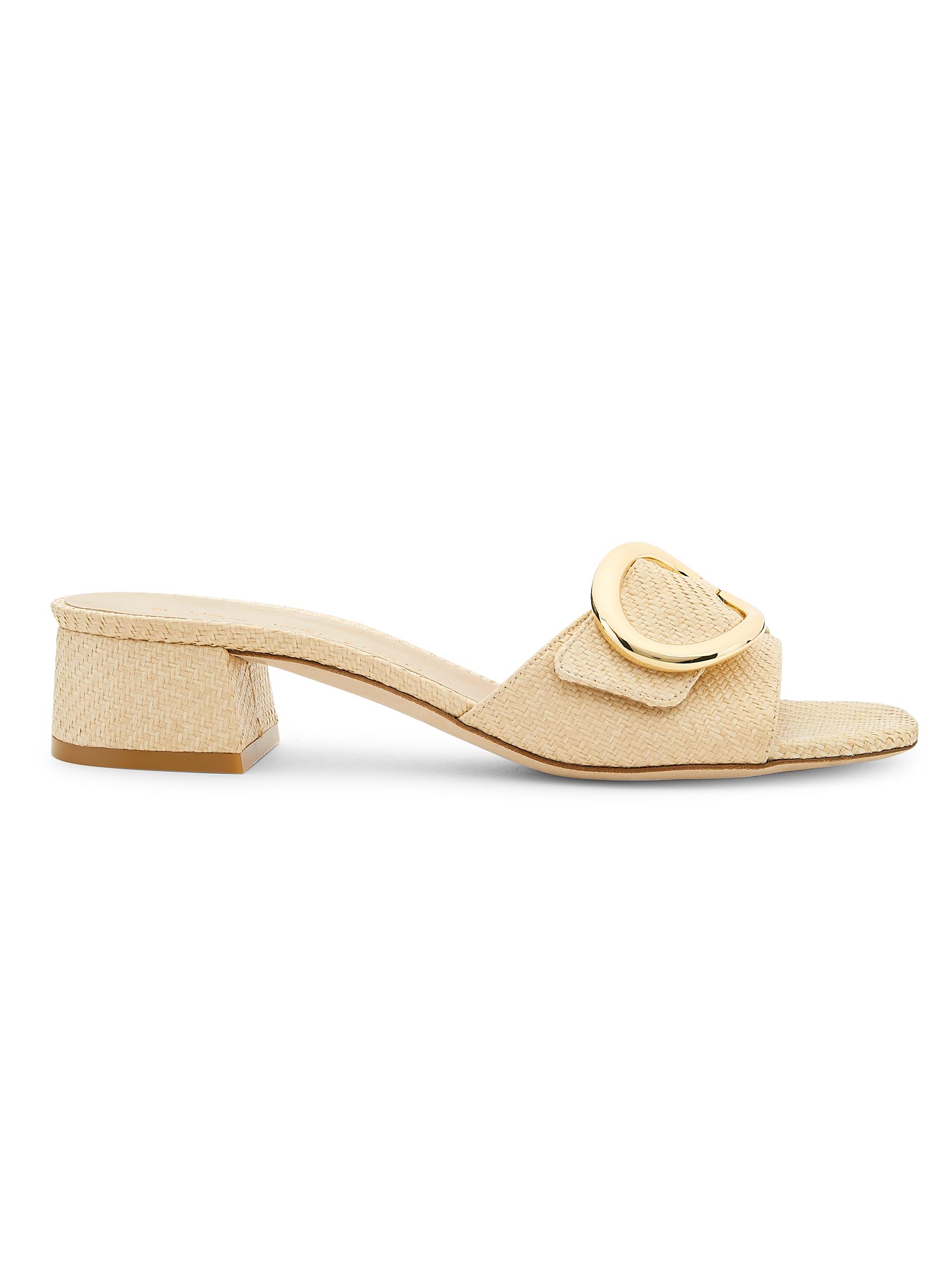 Stuart Weitzman Women's Benni 35MM Raffia Sandals - Natural
