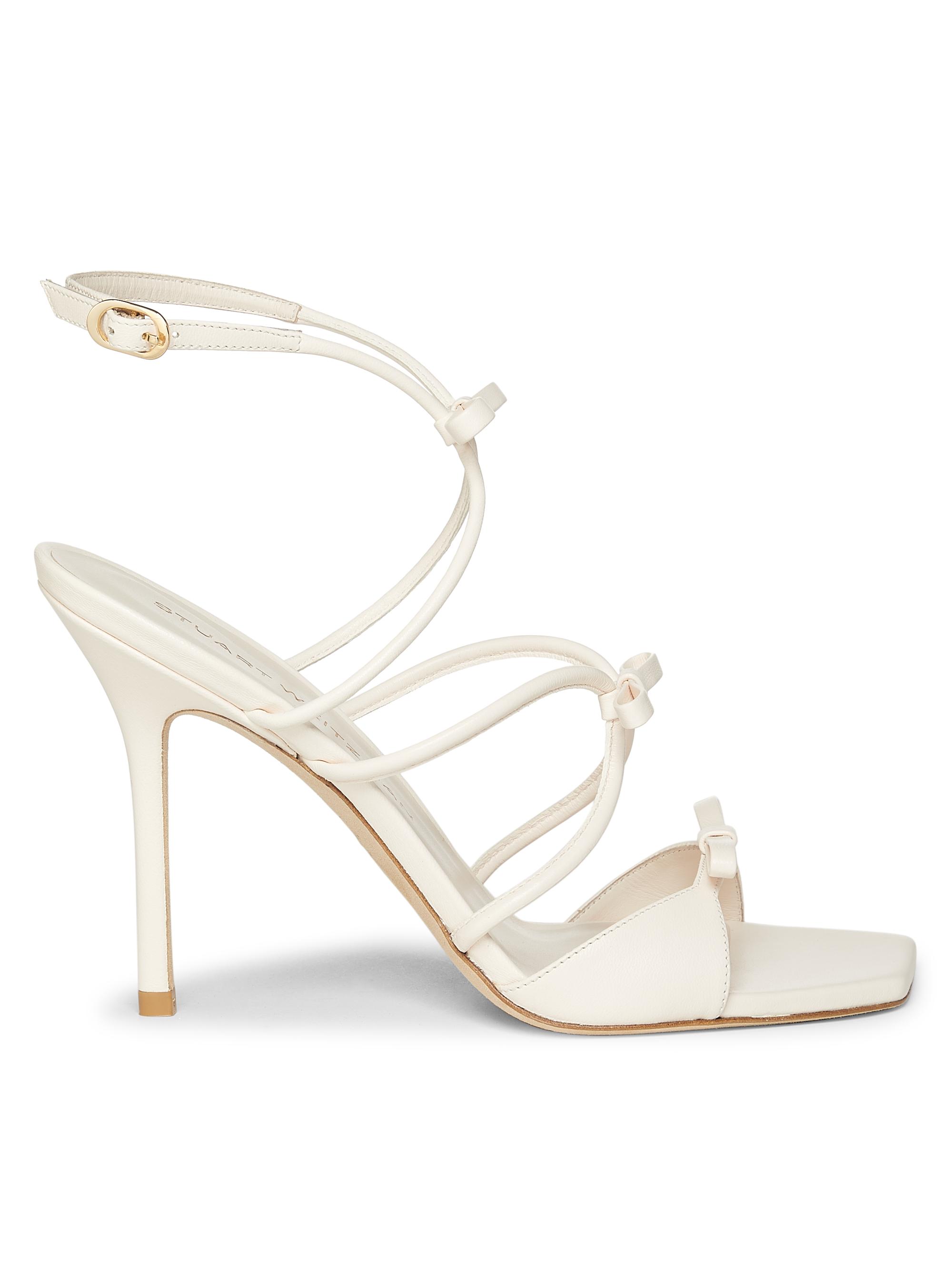 Stuart Weitzman Women's Tully 100MM Lacquered Leather Sandals - Seashell