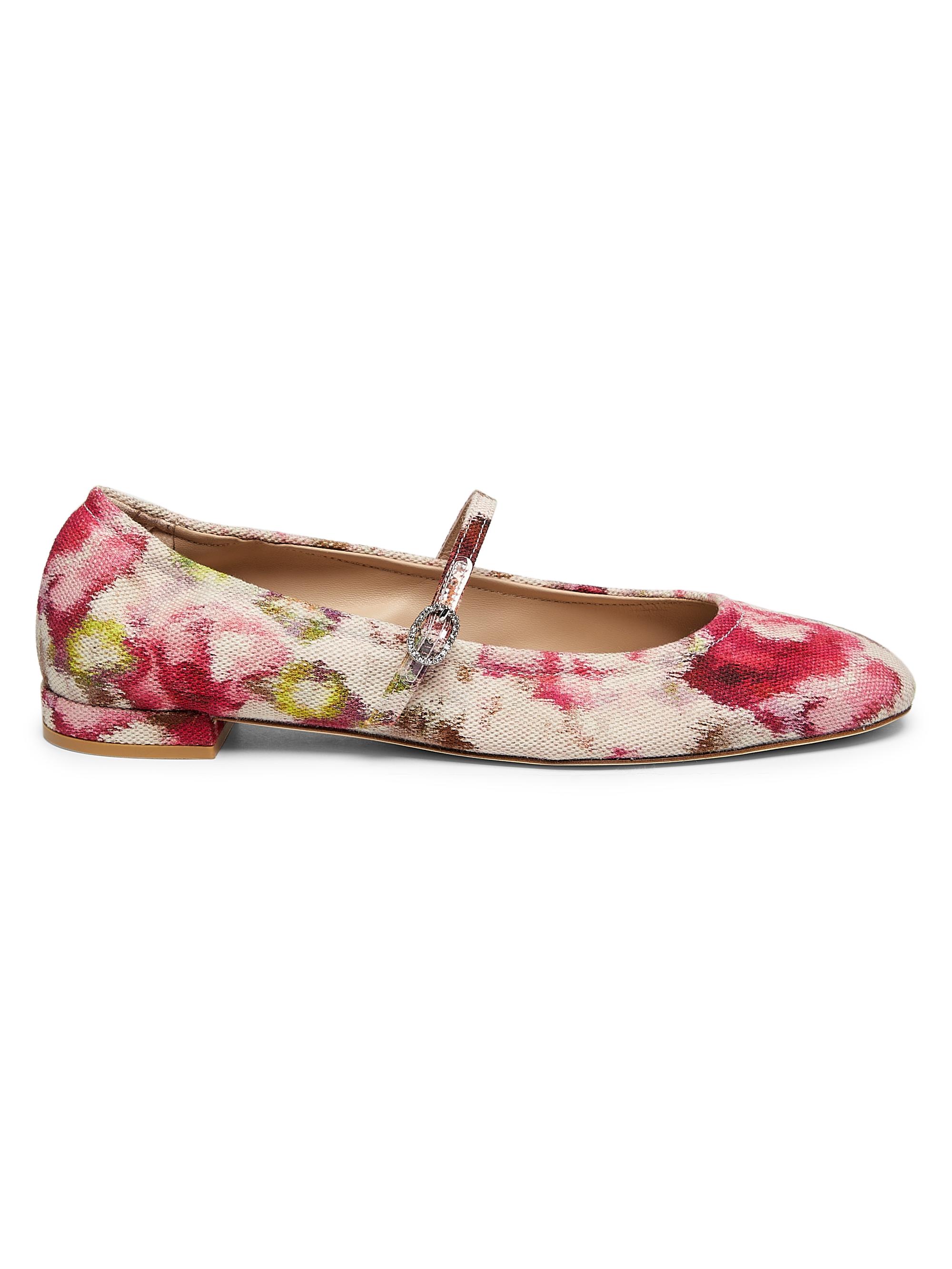Stuart Weitzman Women's Clarice Floral Jacquard Ballet Flats - Pink Multi