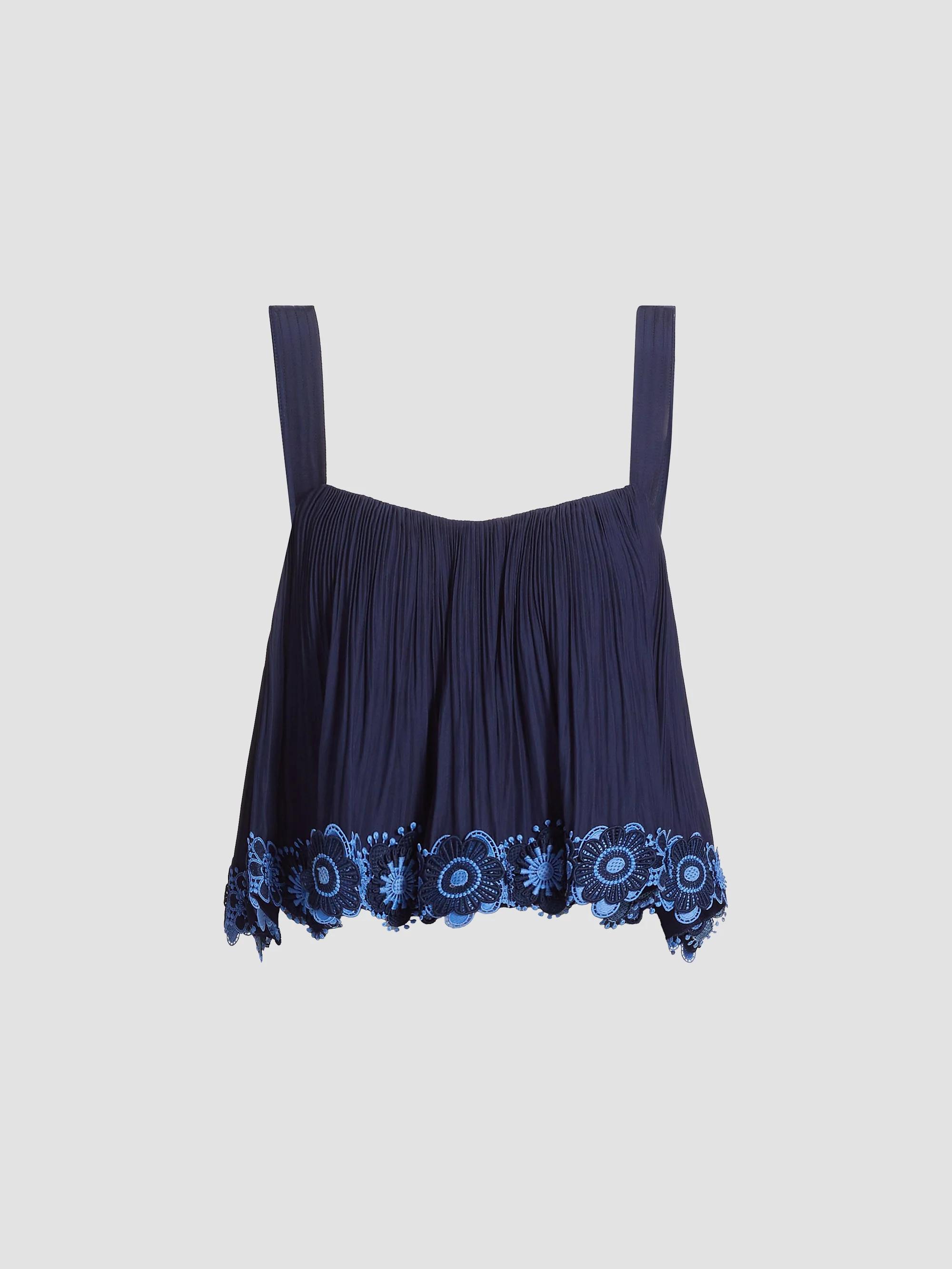 Ramy Brook Elizabeth Pleated Floral Hem Top | Saks Fifth Avenue
