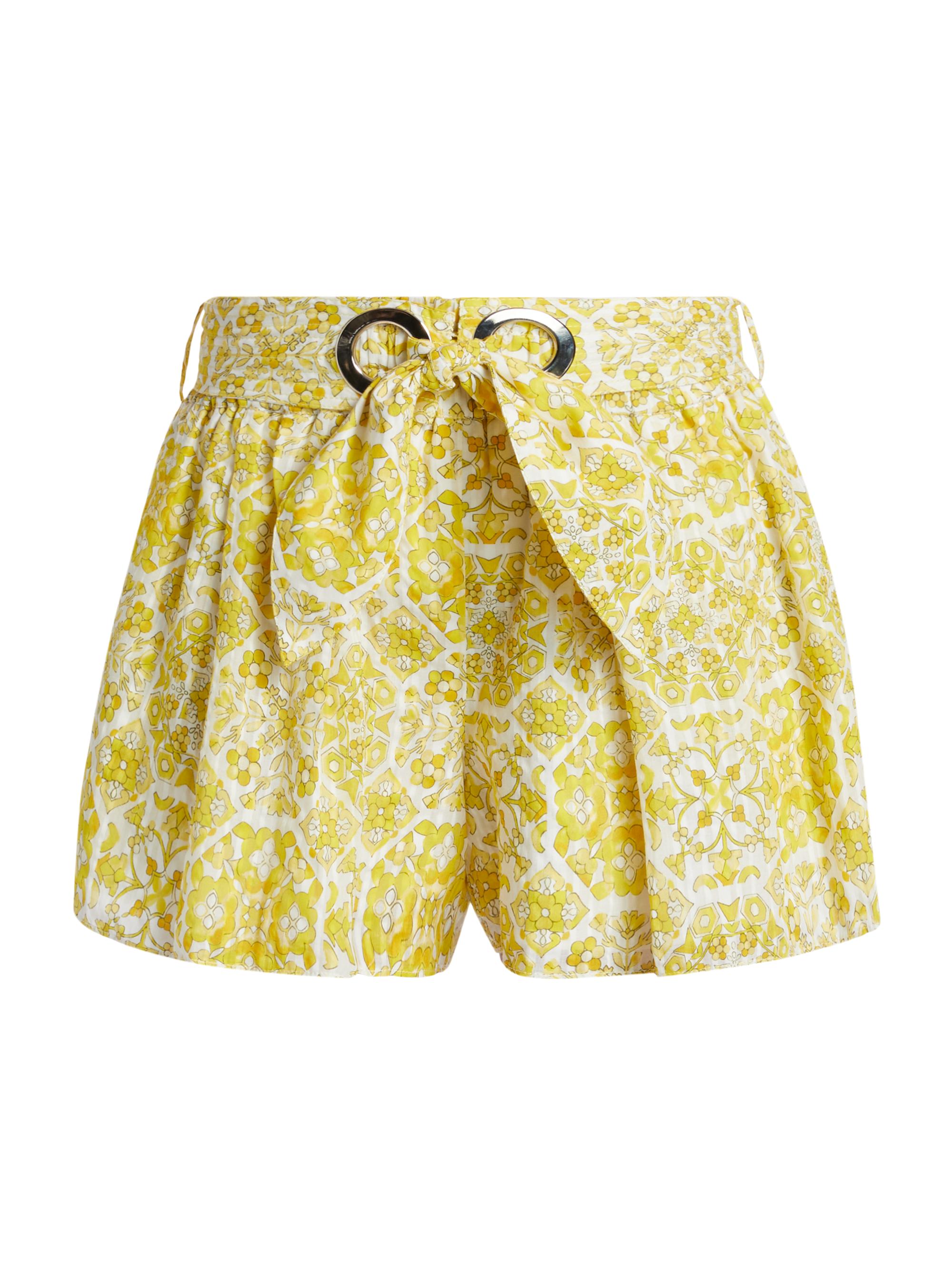 Ramy Brook Women's Allie Floral Cotton-Blend Shorts - Bright Lemon Positano