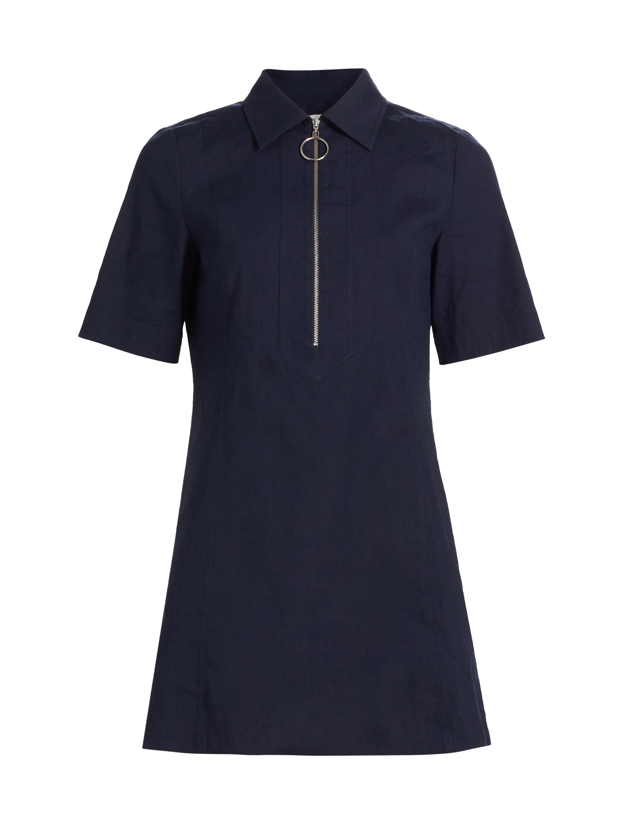 Ramy Brook Women's Tunechi Linen-Blend Zip Minidress - Navy