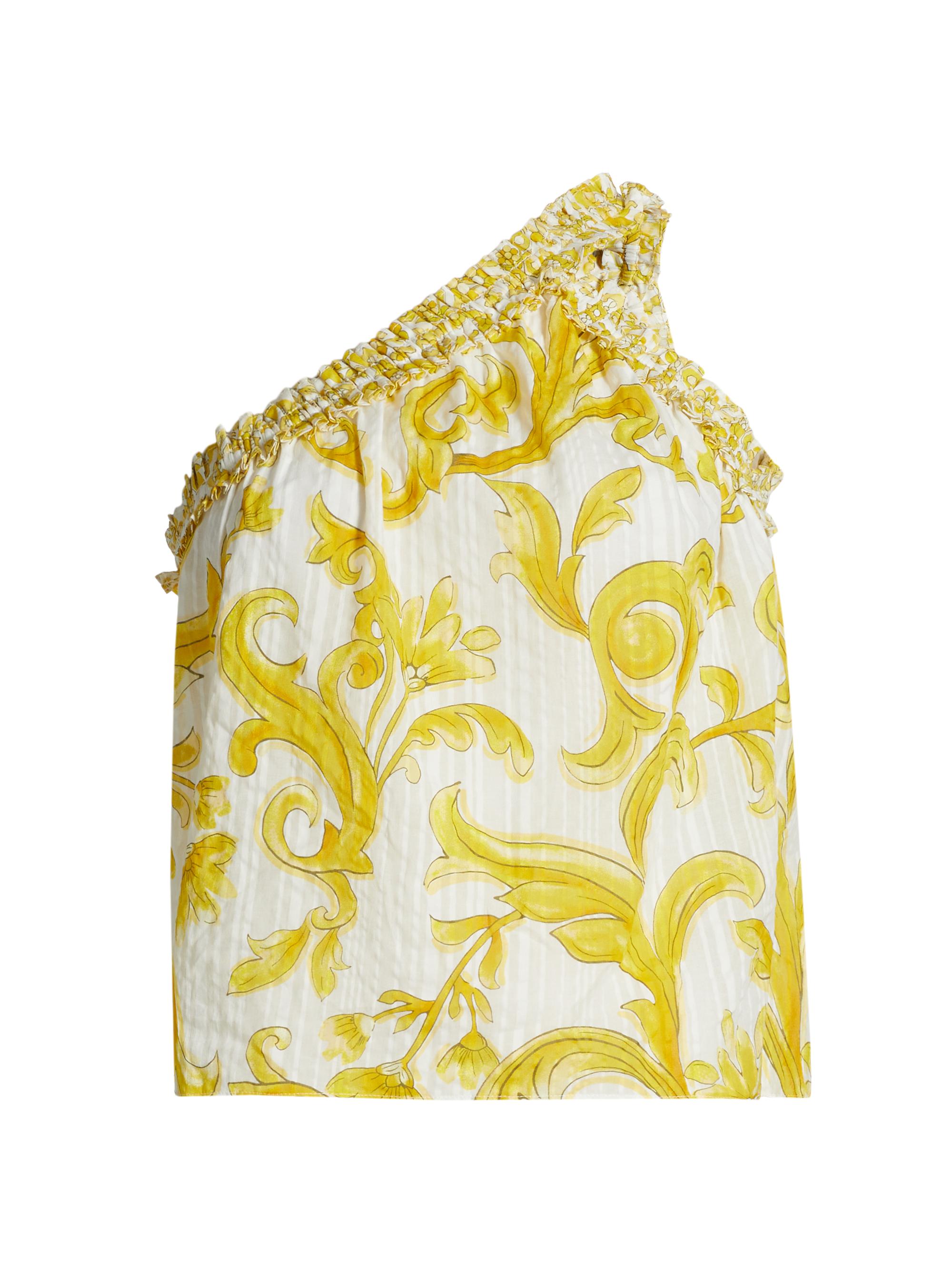 Ramy Brook Women's Florence Filigree One-Shoulder Top - Bright Lemon Positano