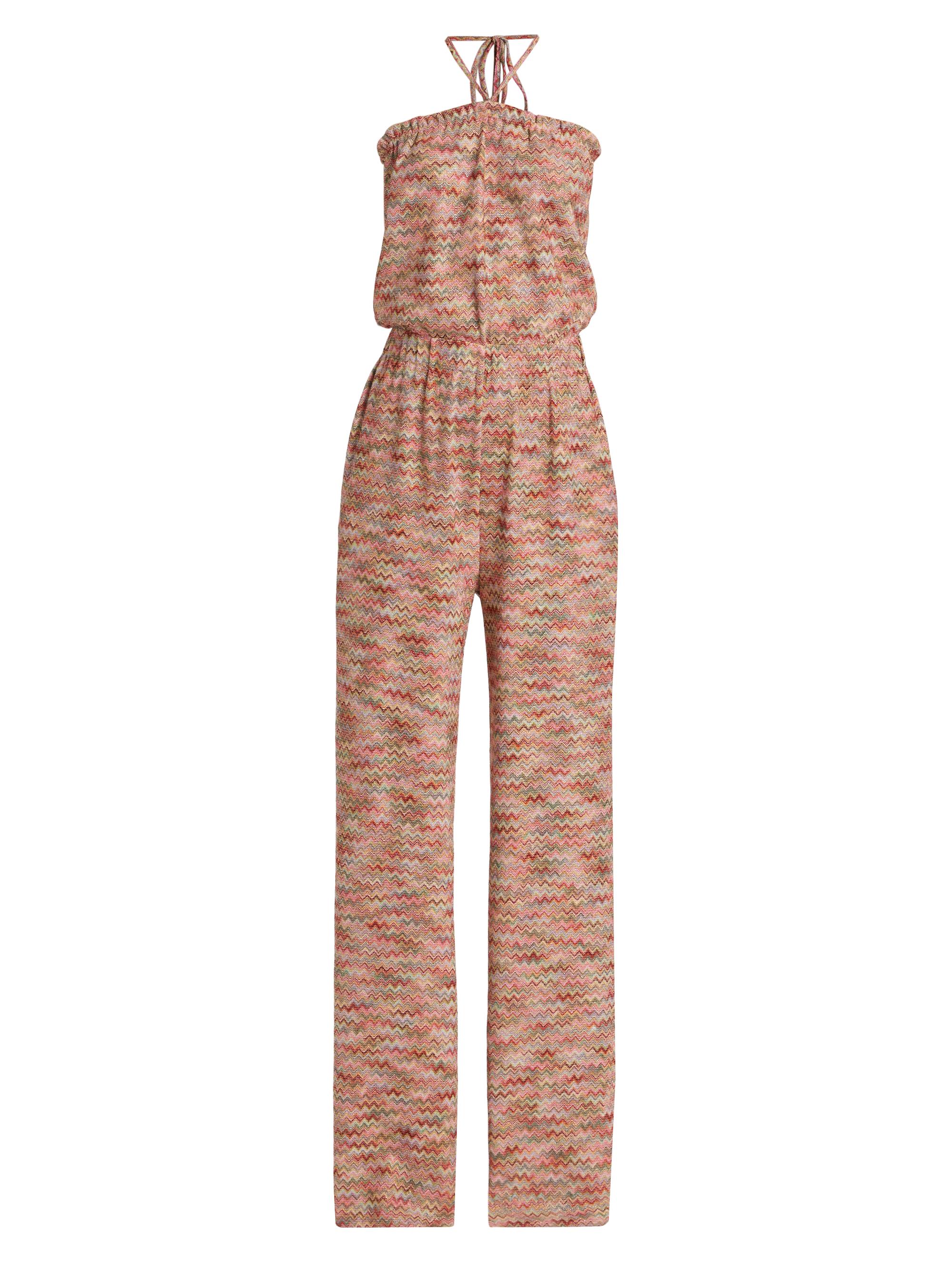 Ramy Brook Women's Iva Chevron Halter Jumpsuit - Pink Punch Chevron