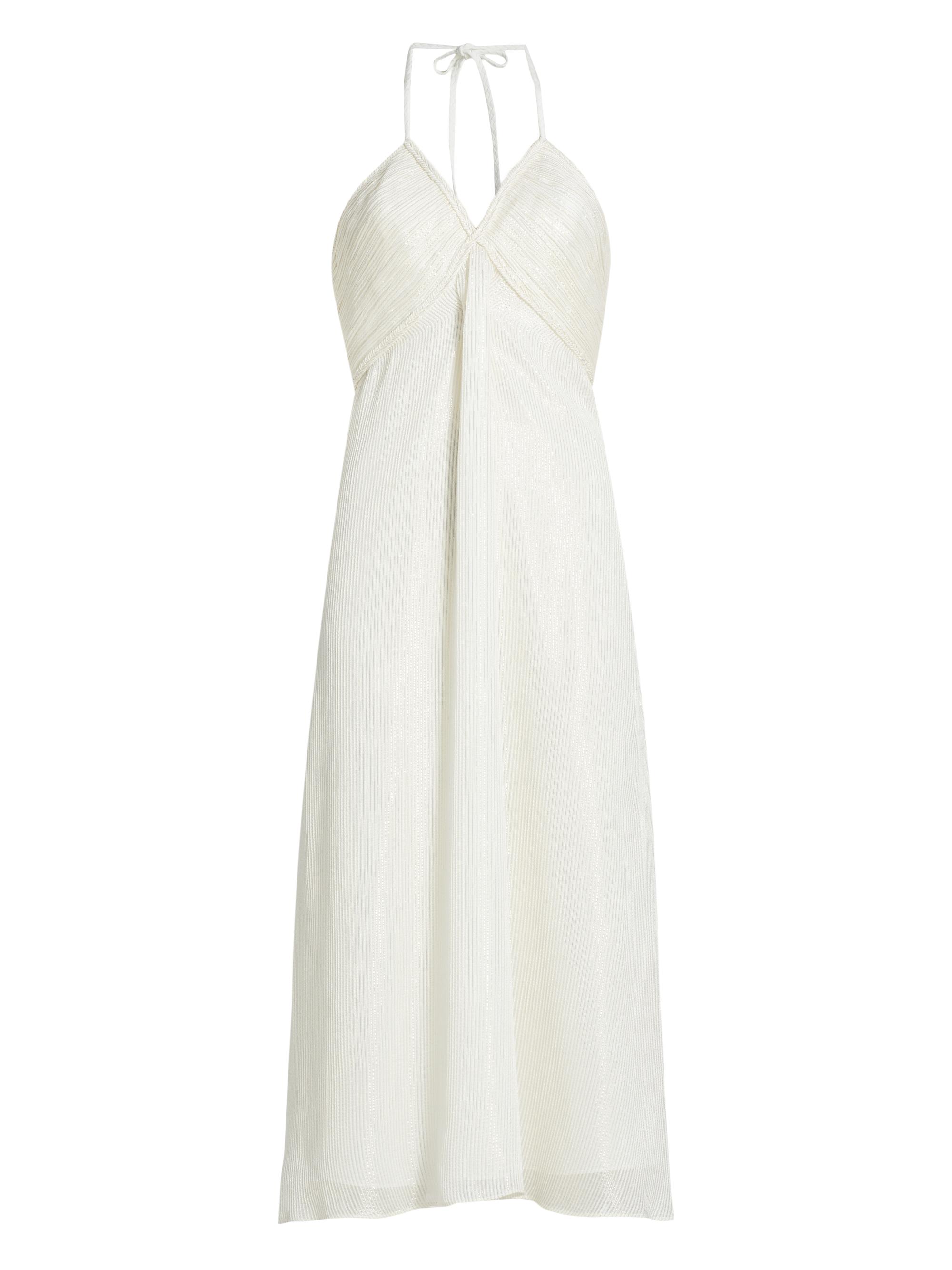 Cami NYC Women's Sonoma Metallic Striped Halterneck Dress - White