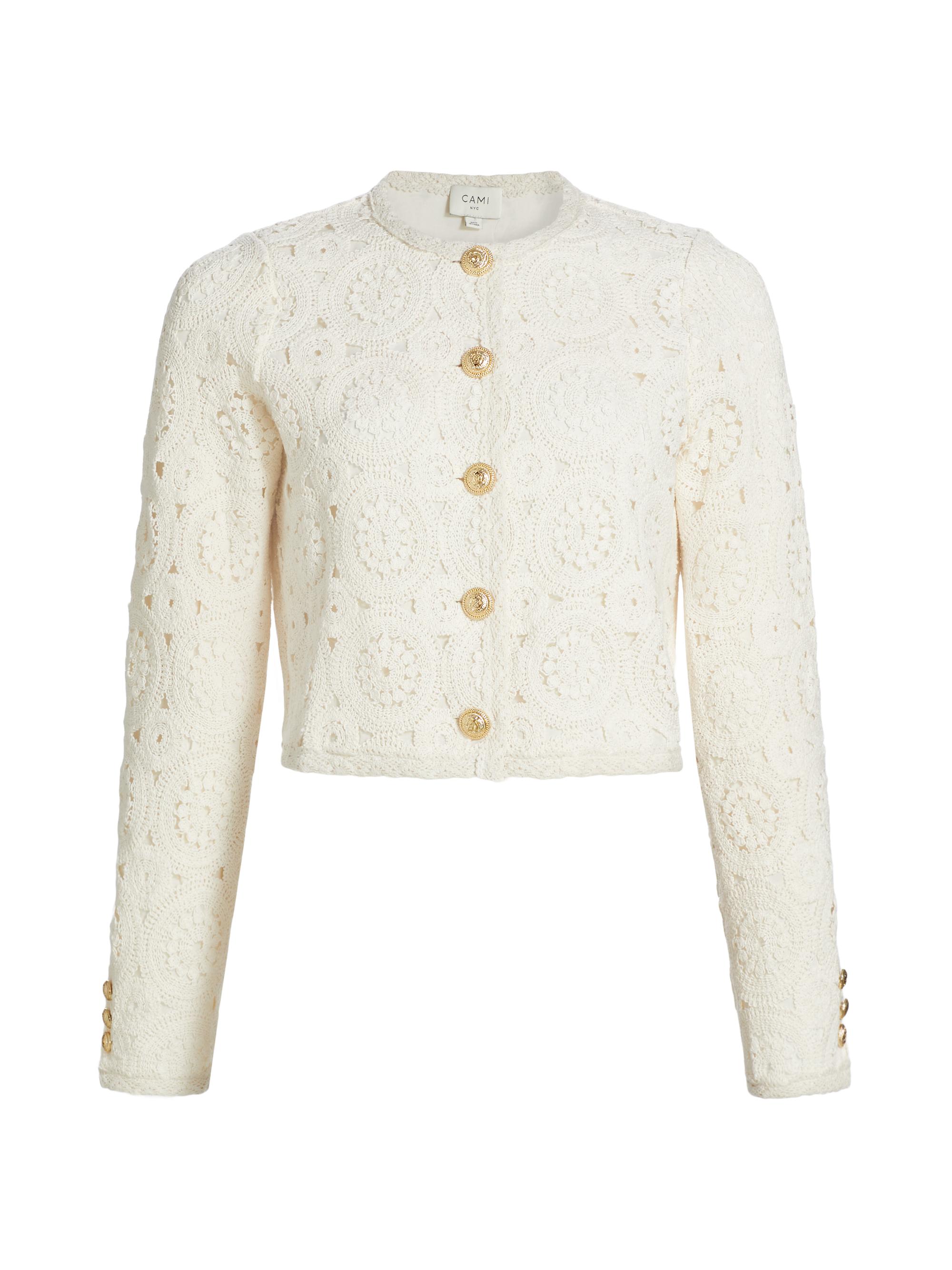 Cami NYC Women's Ligia Crochet Cardigan - Ceramic