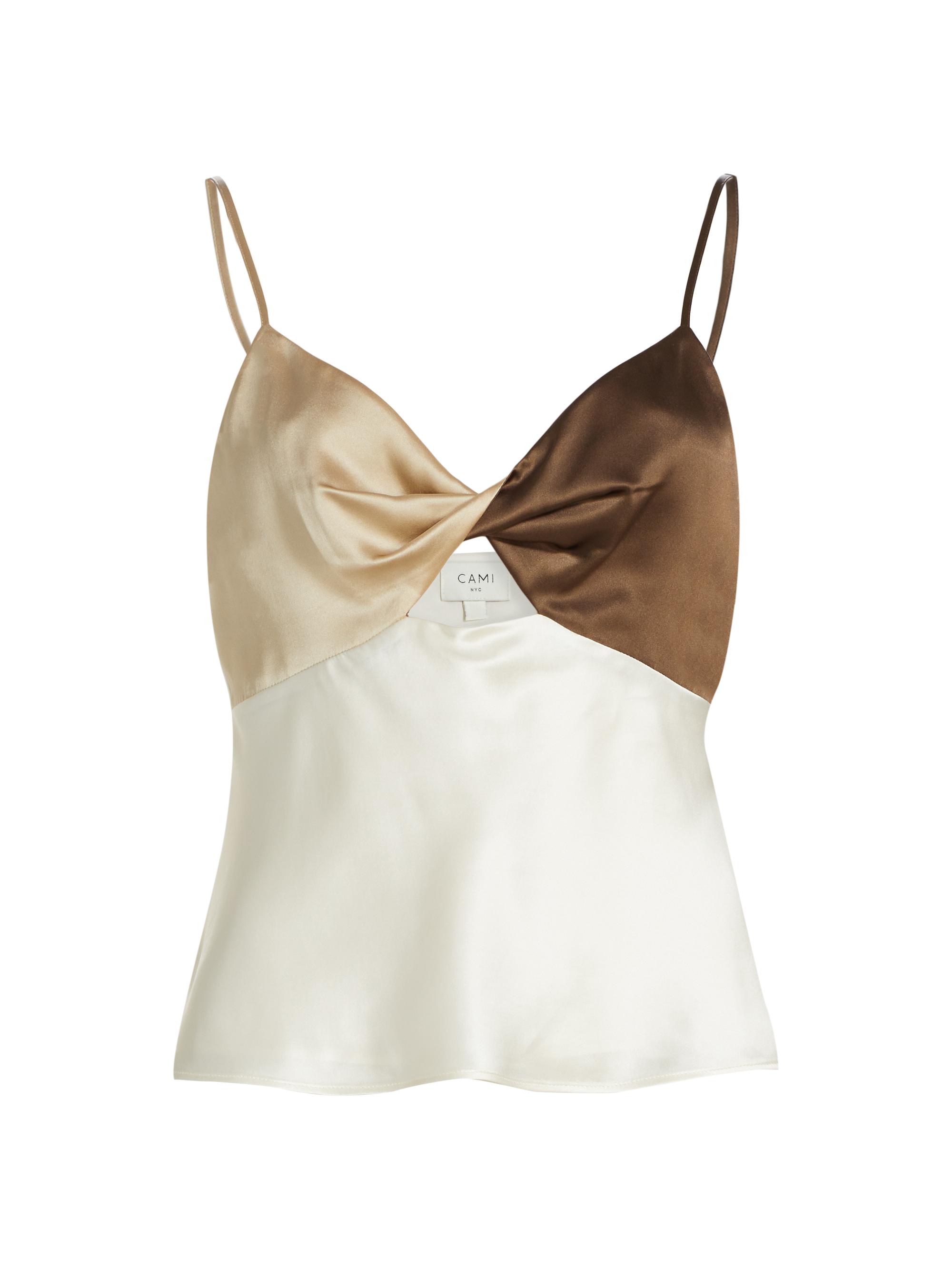 Cami NYC Women's Edith Colorblocked Silk Cami - Neutral Colorblock