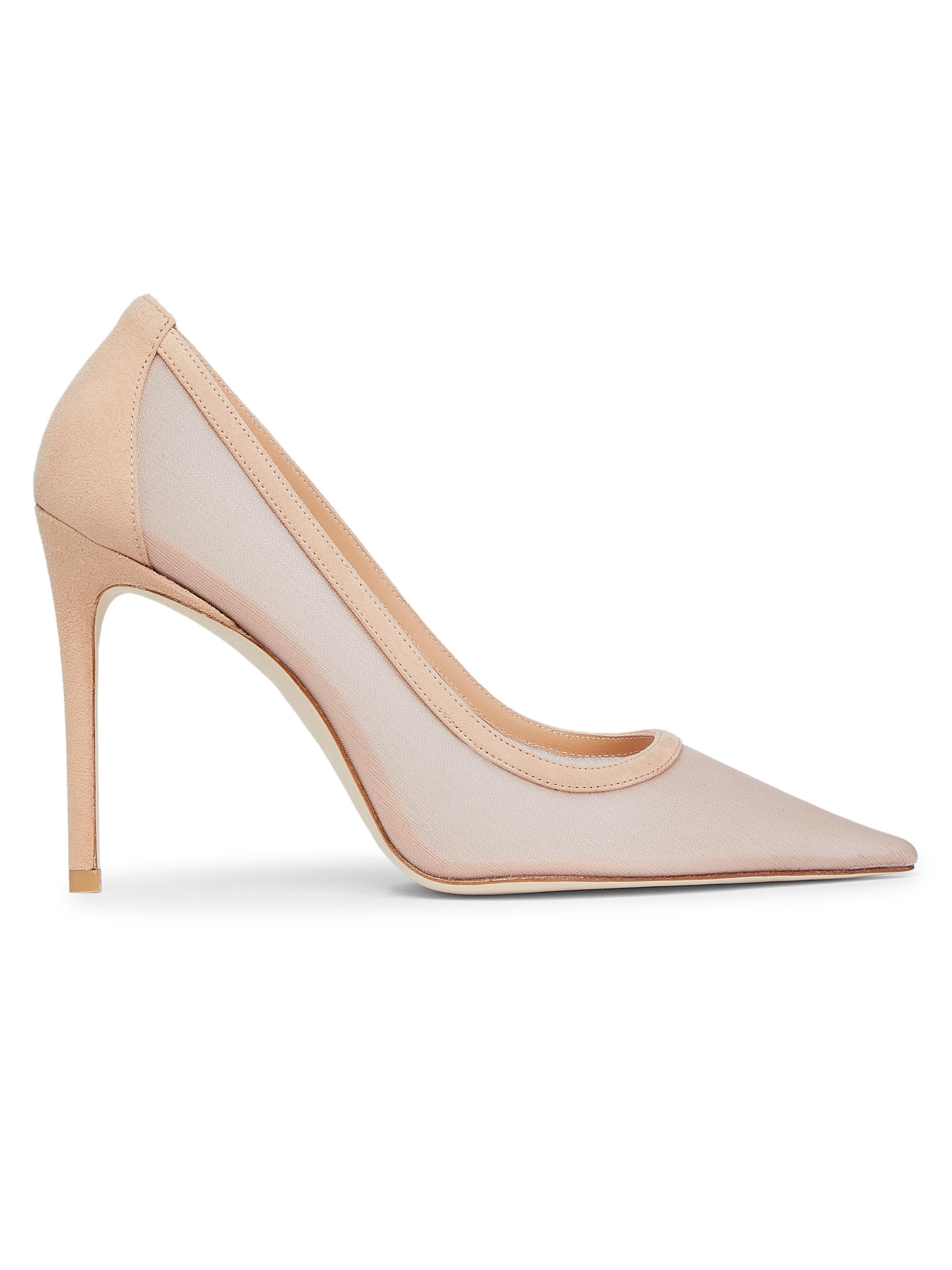 Stuart Weitzman Women's 100MM Mesh & Suede Pumps - Ginger