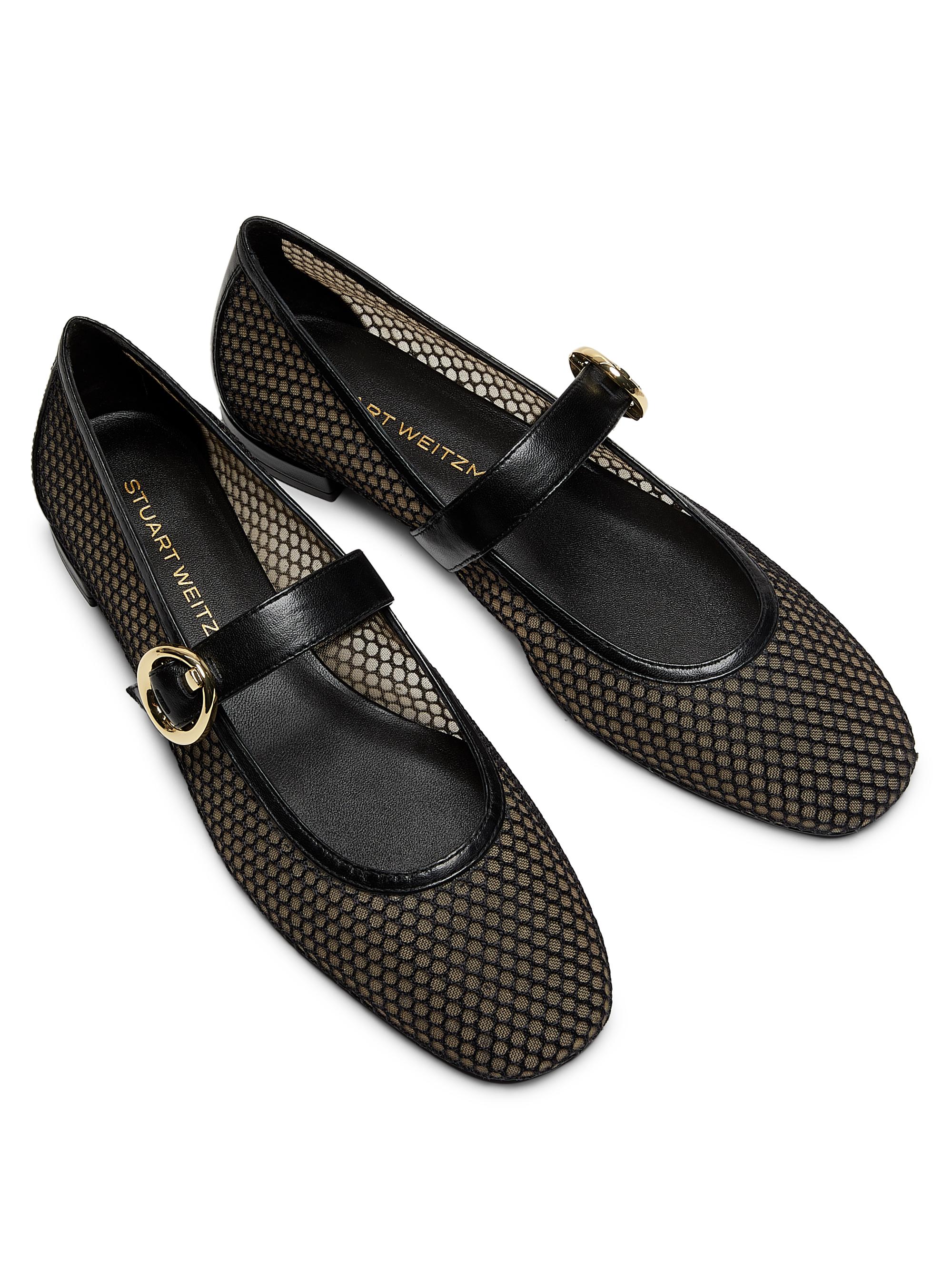 Stuart Weitzman Arabella Mesh & Leather Mary Janes | Saks Fifth Avenue