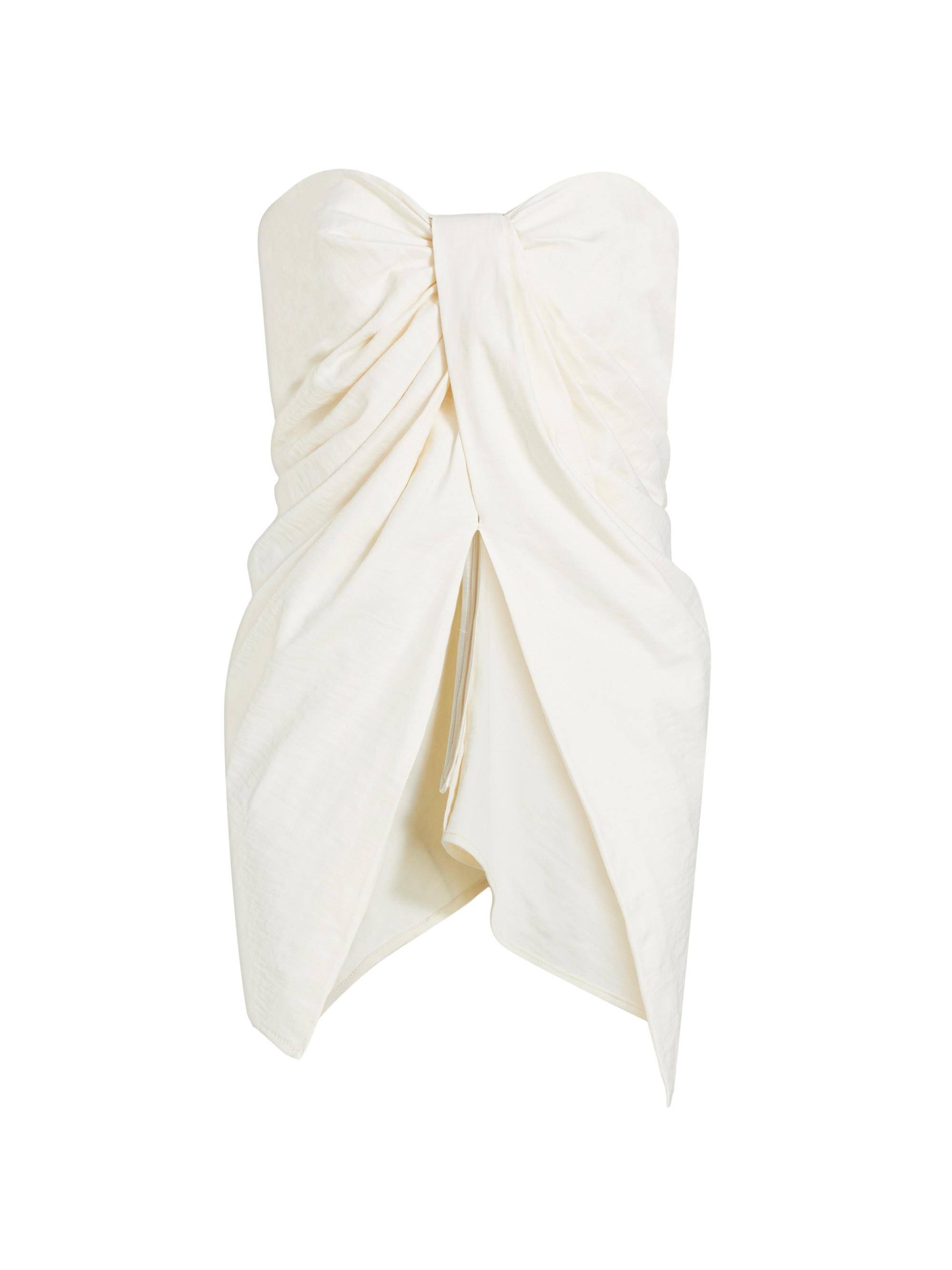 Tove Women's Tuiren Draped Strapless Top - White