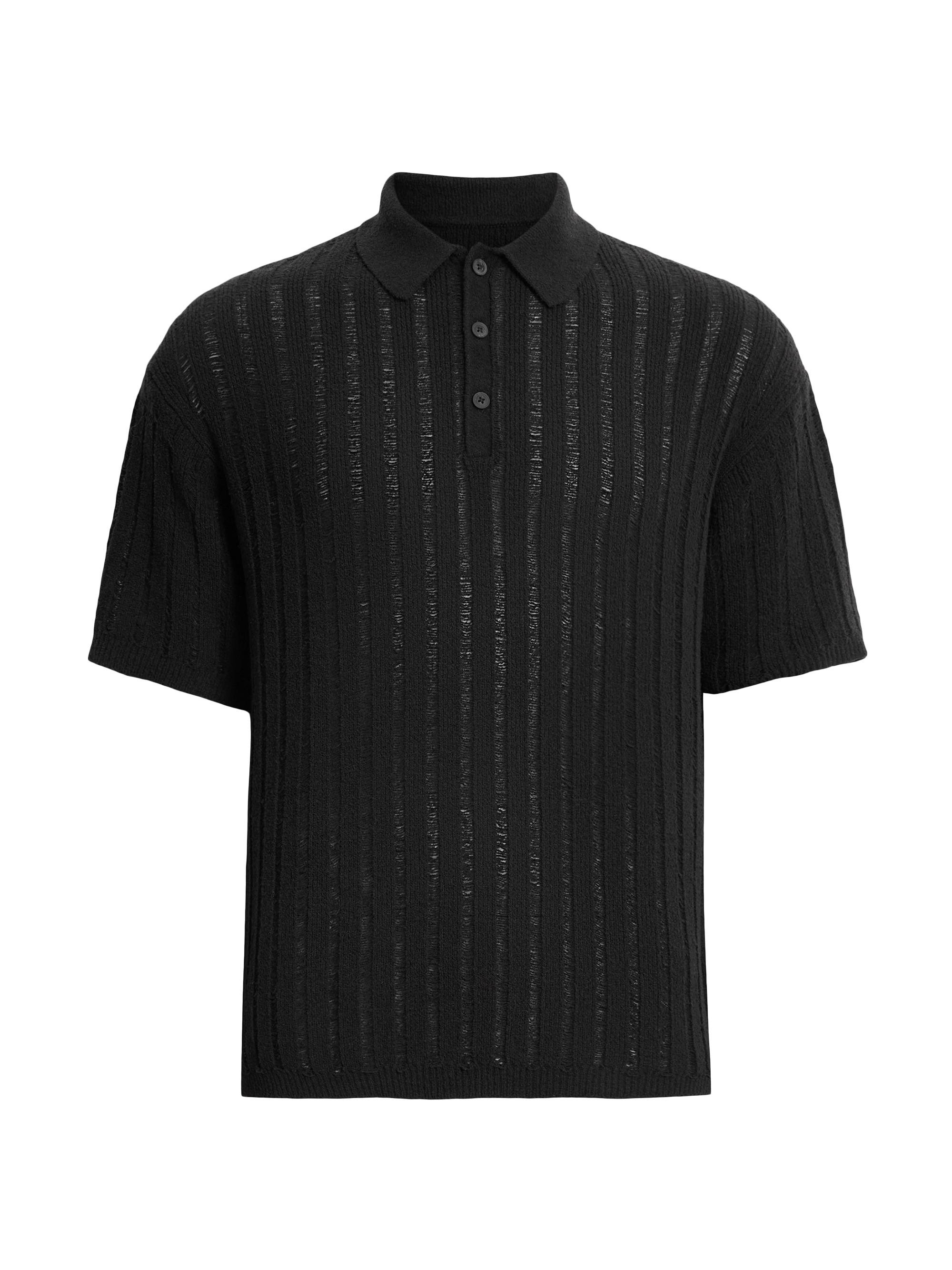 AllSaints Men's Miller Knit Polo Sweater - Black