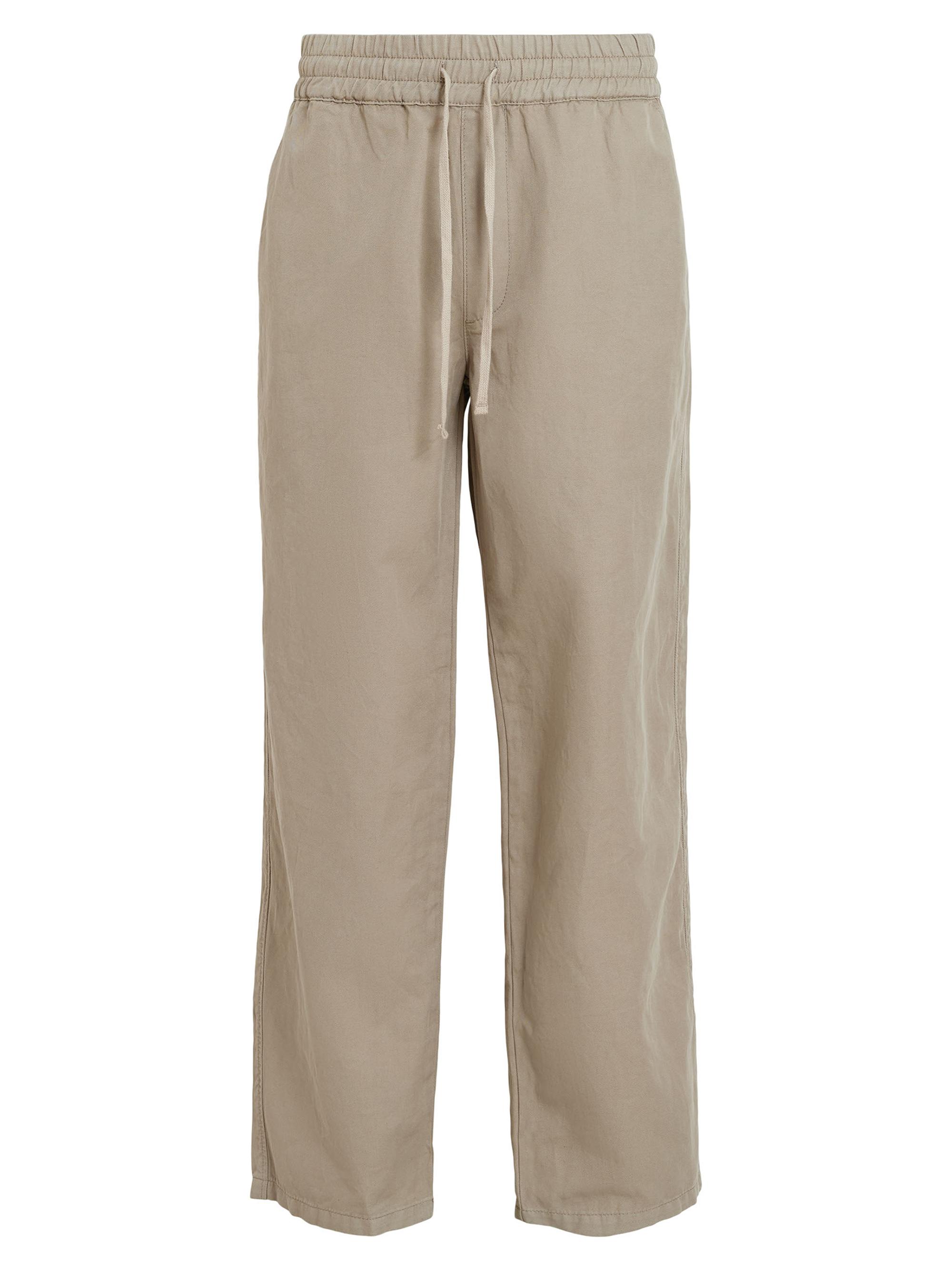 AllSaints Men's Hanbury Cotton-Linen Trousers - Moorland Brown