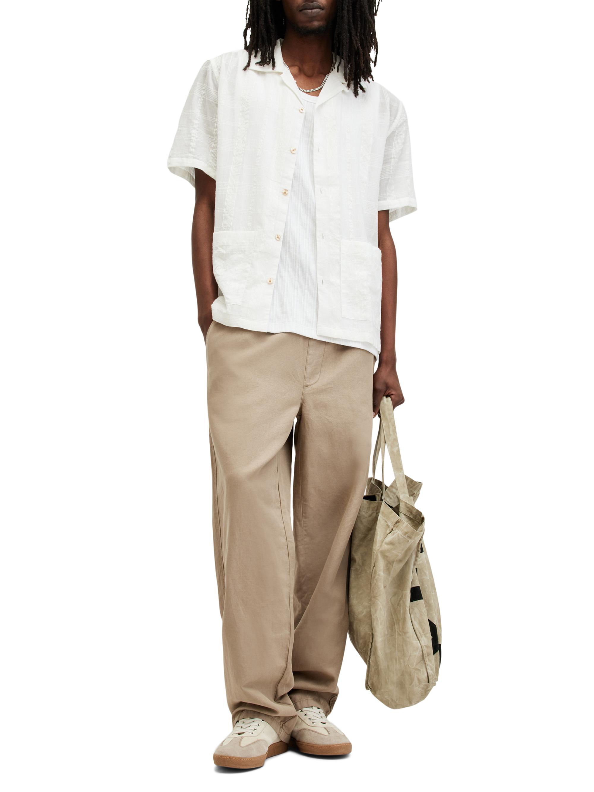 AllSaints Men's Indio Check Short-Sleeve Shirt - Avalon White