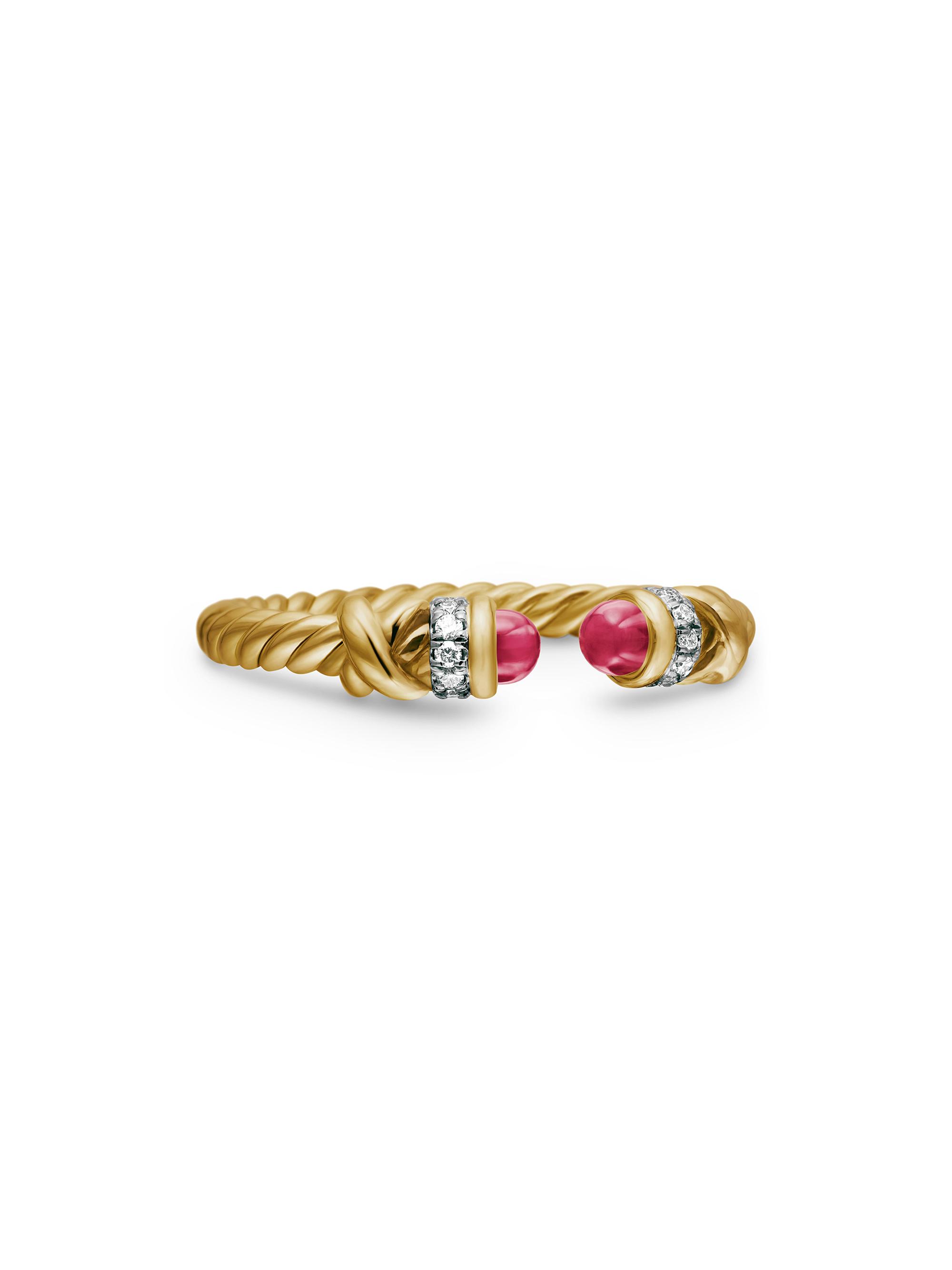 David Yurman Women's Petite Helena Ring in 18K Yellow Gold - Ruby