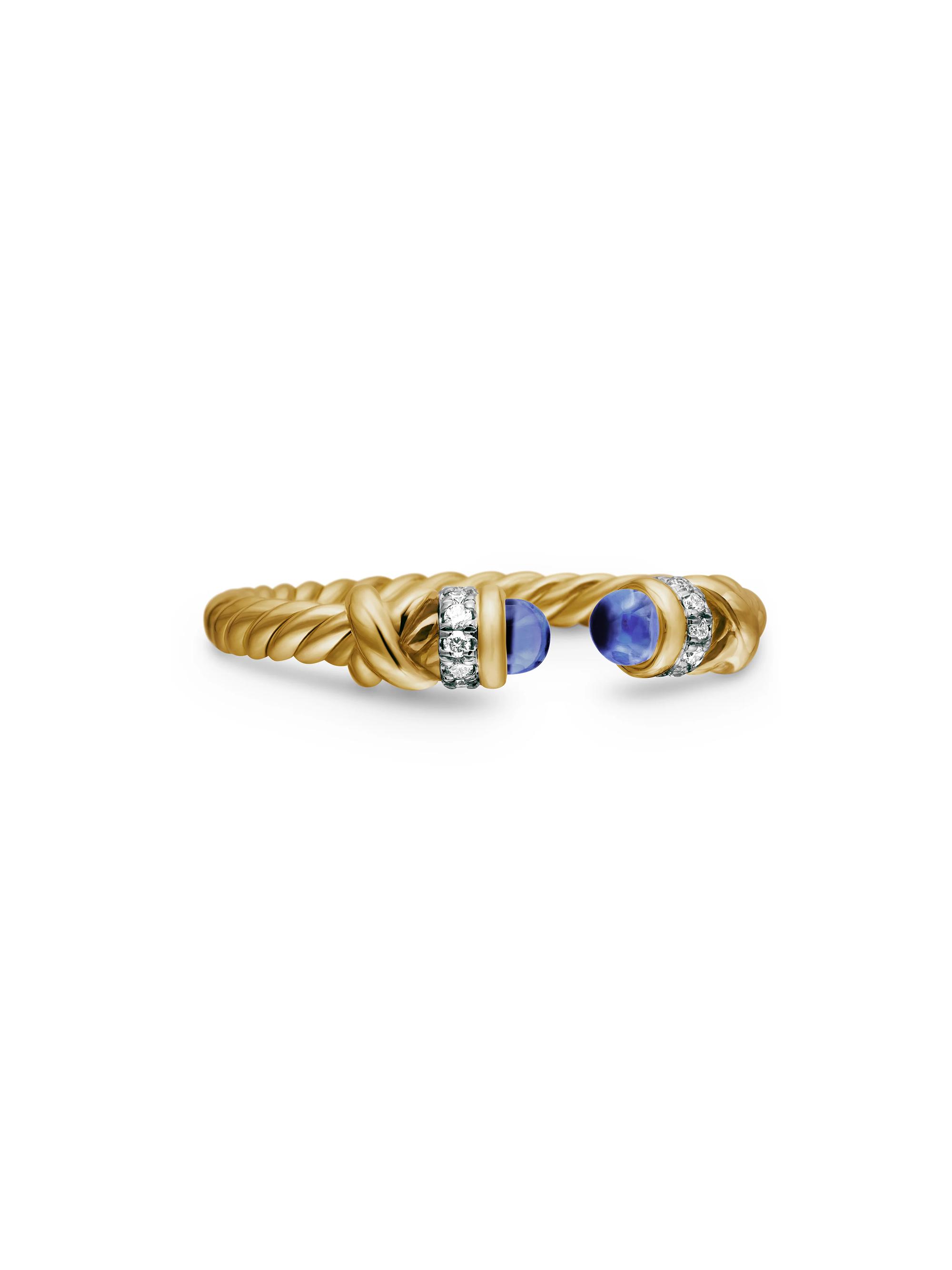 David Yurman Women's Petite Helena Ring in 18K Yellow Gold - Tanzanite