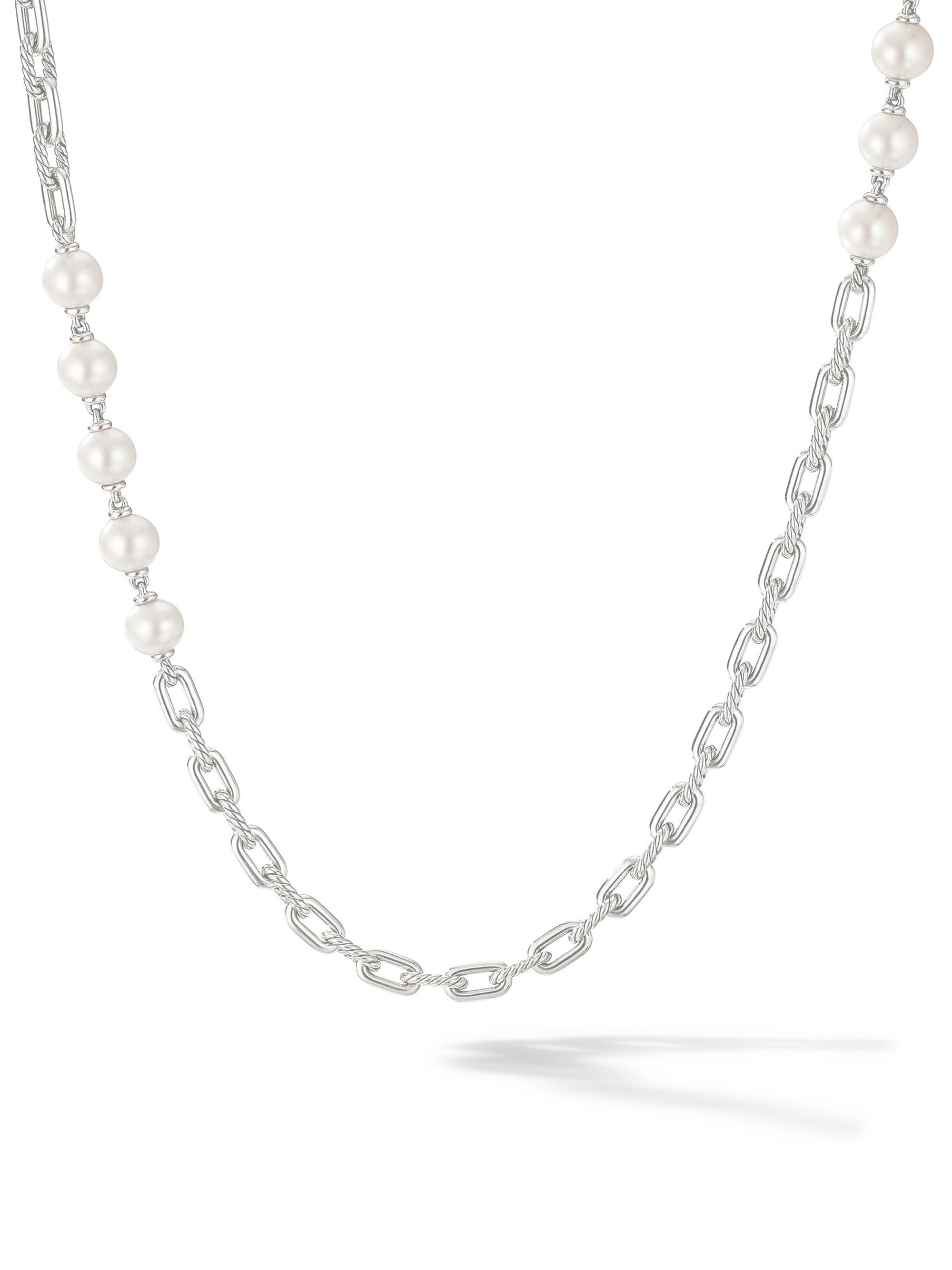 David Yurman Women's Madison Pearl Chain Necklace in Sterling Silver with Pearls - Pearl