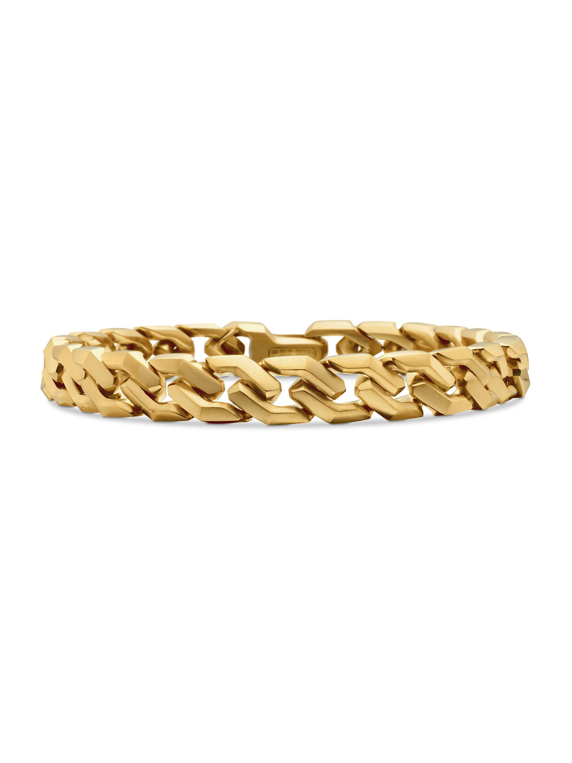 David Yurman Men's Curb Chain Angular Link Bracelet in 18K Yellow Gold - Gold