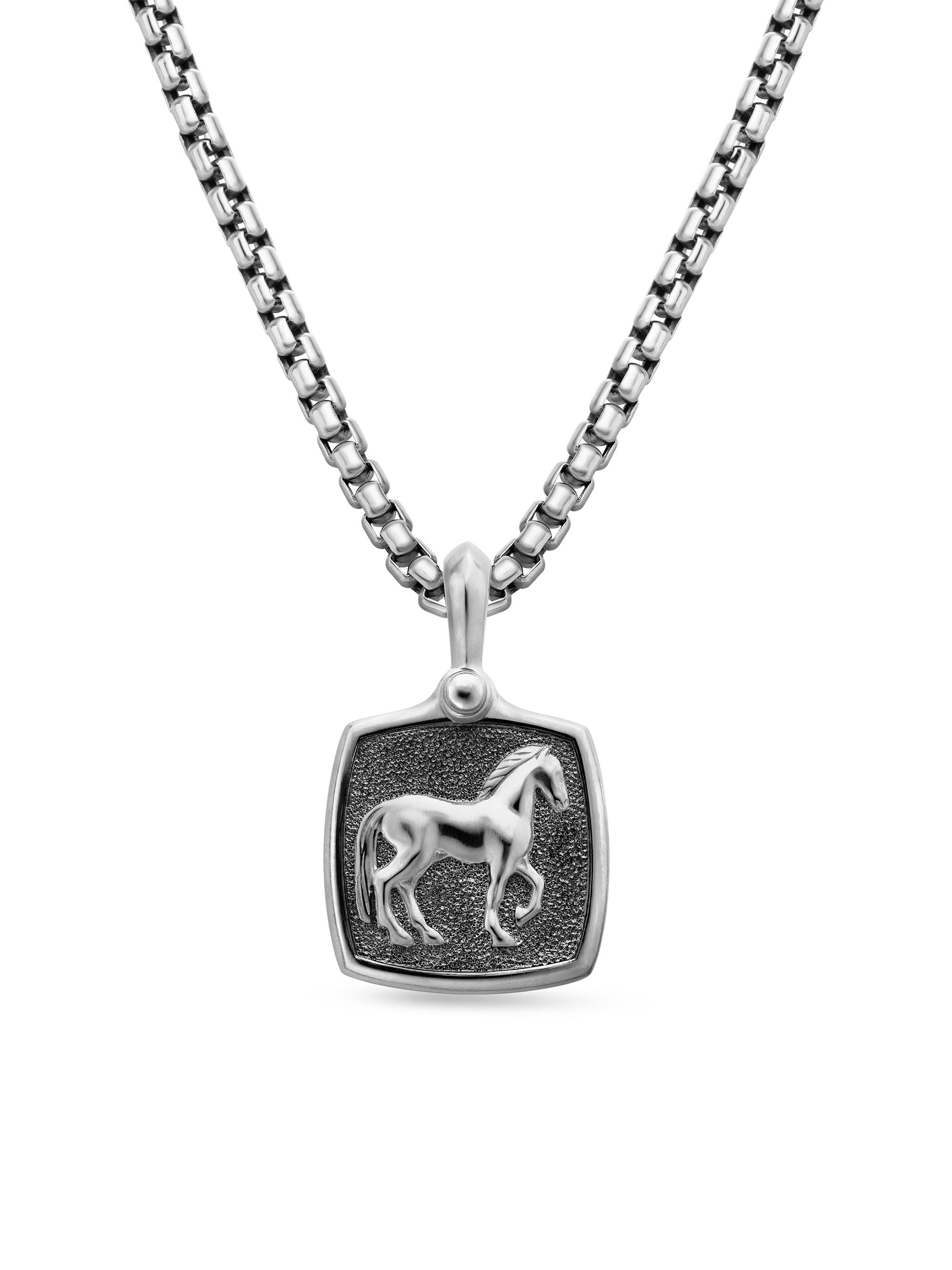 David Yurman Men's Petrvs Horse Amulet in Sterling Silver, 19MM - Silver