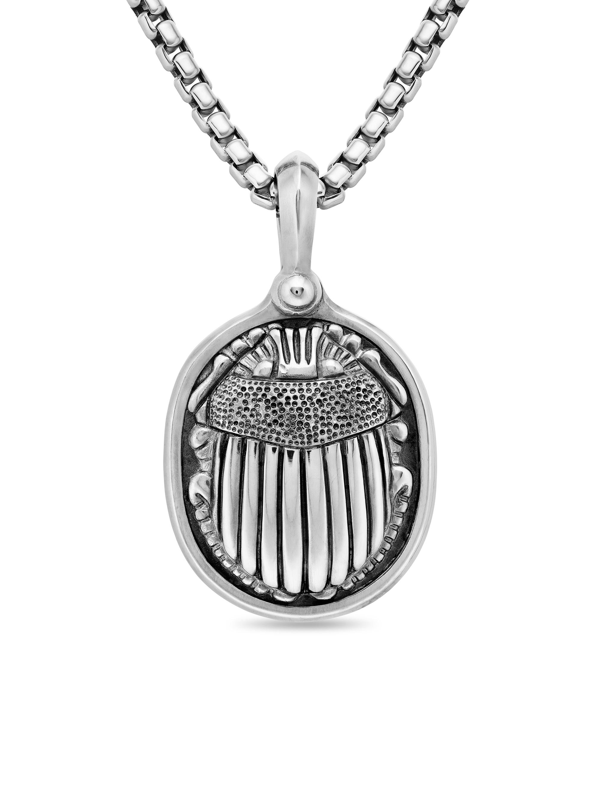 David Yurman Men's Petrvs Scarab Amulet in Sterling Silver, 32.3MM - Silver