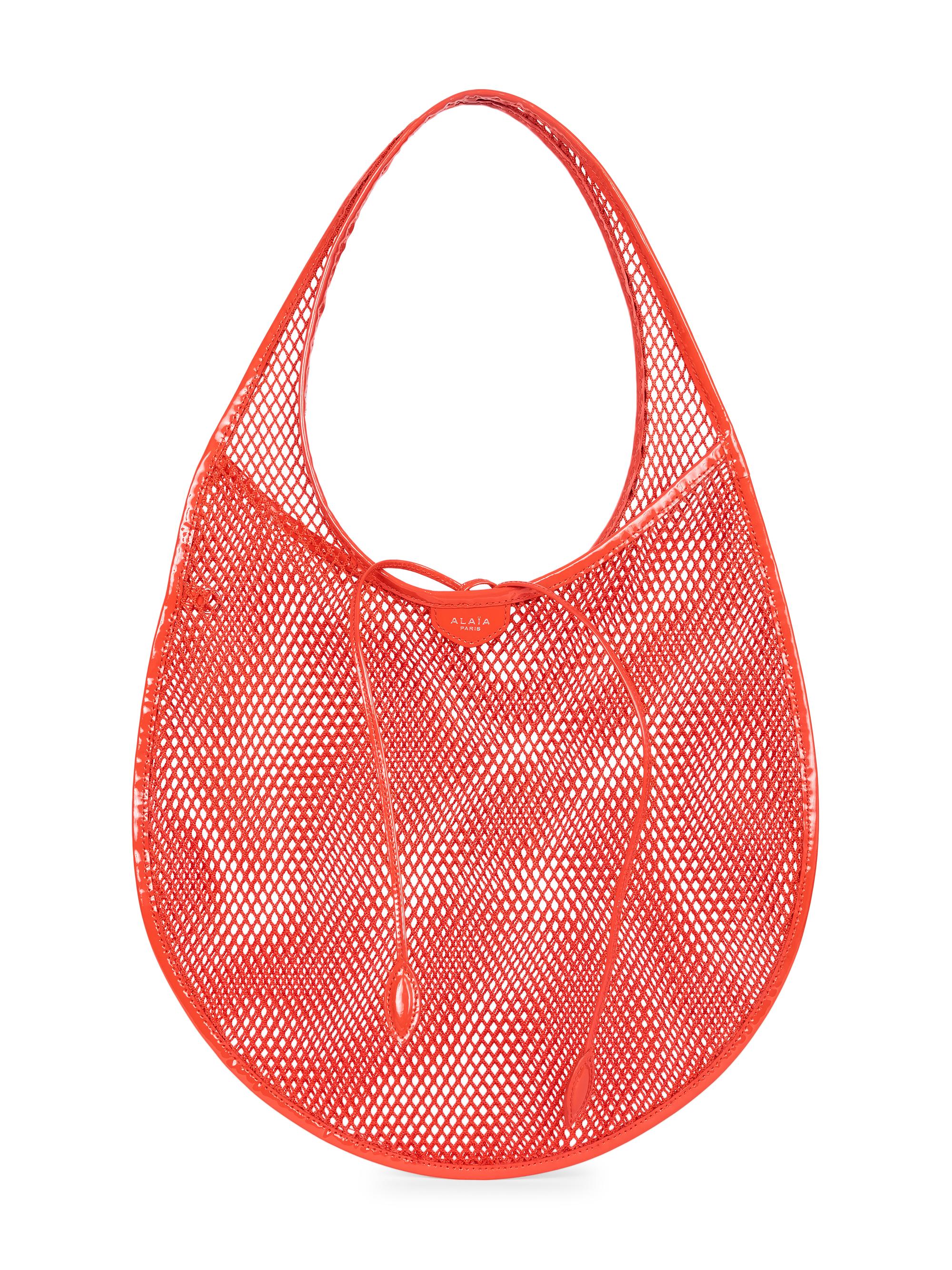 Alaïa Women's One Piece Fishnet Tote Bag - Orange Sanguine