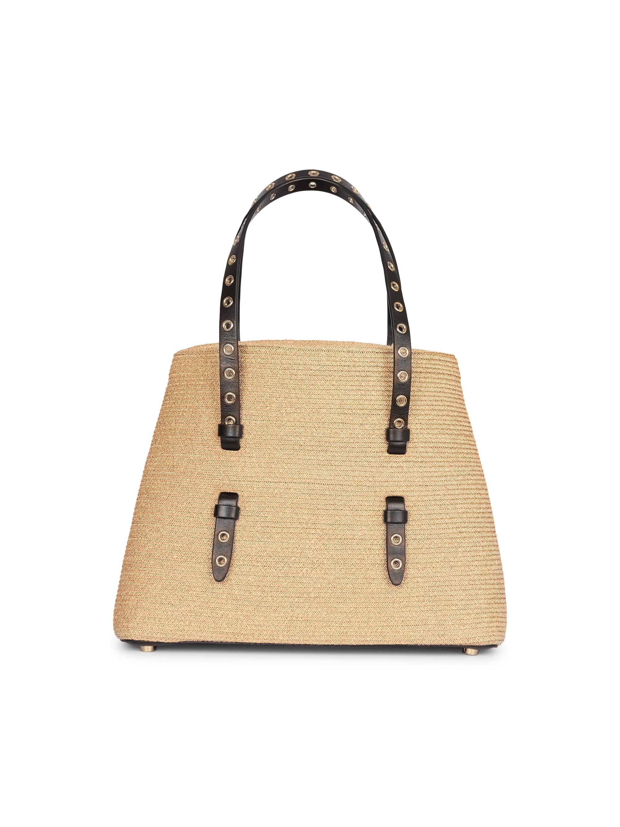 Alaïa Women's Mina 25 Raffia & Leather Tote Bag - Naturel
