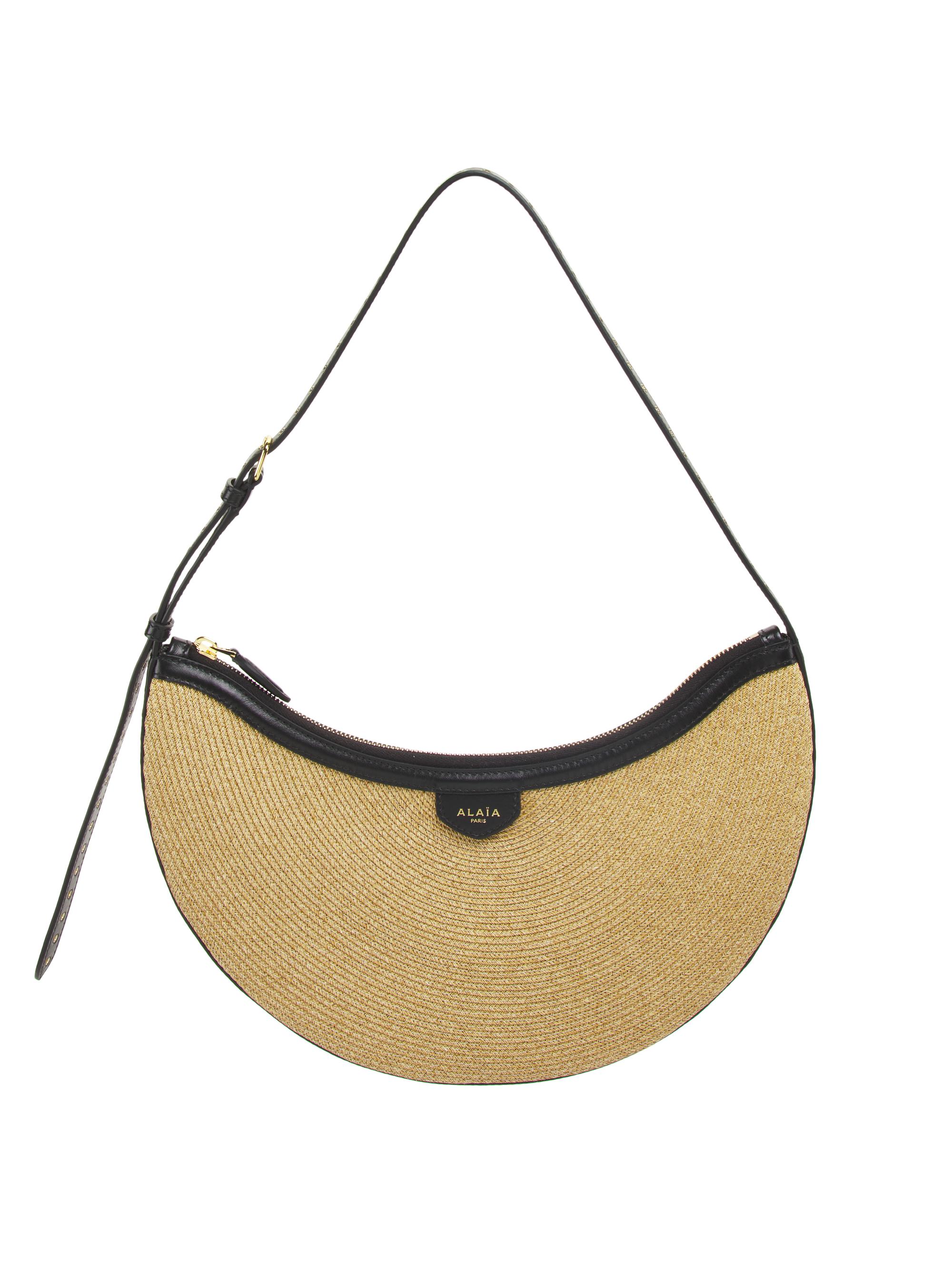Alaïa Women's On Piece Demi Lune Straw Bag - Naturel