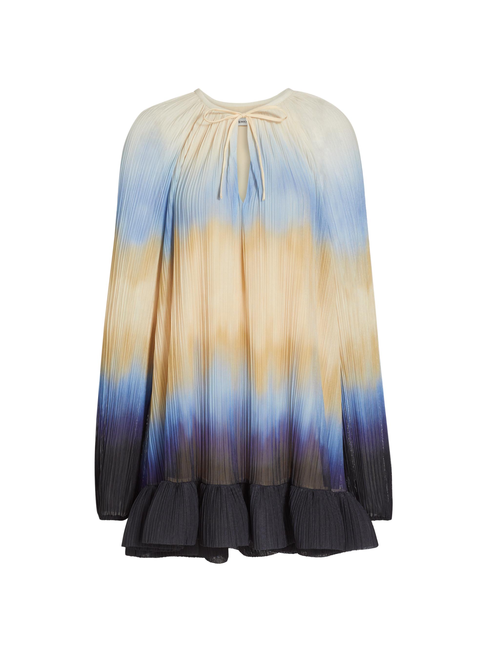 SIMKHAI Women's Adasia Ombré Plissé Minidress - Sky Ombre