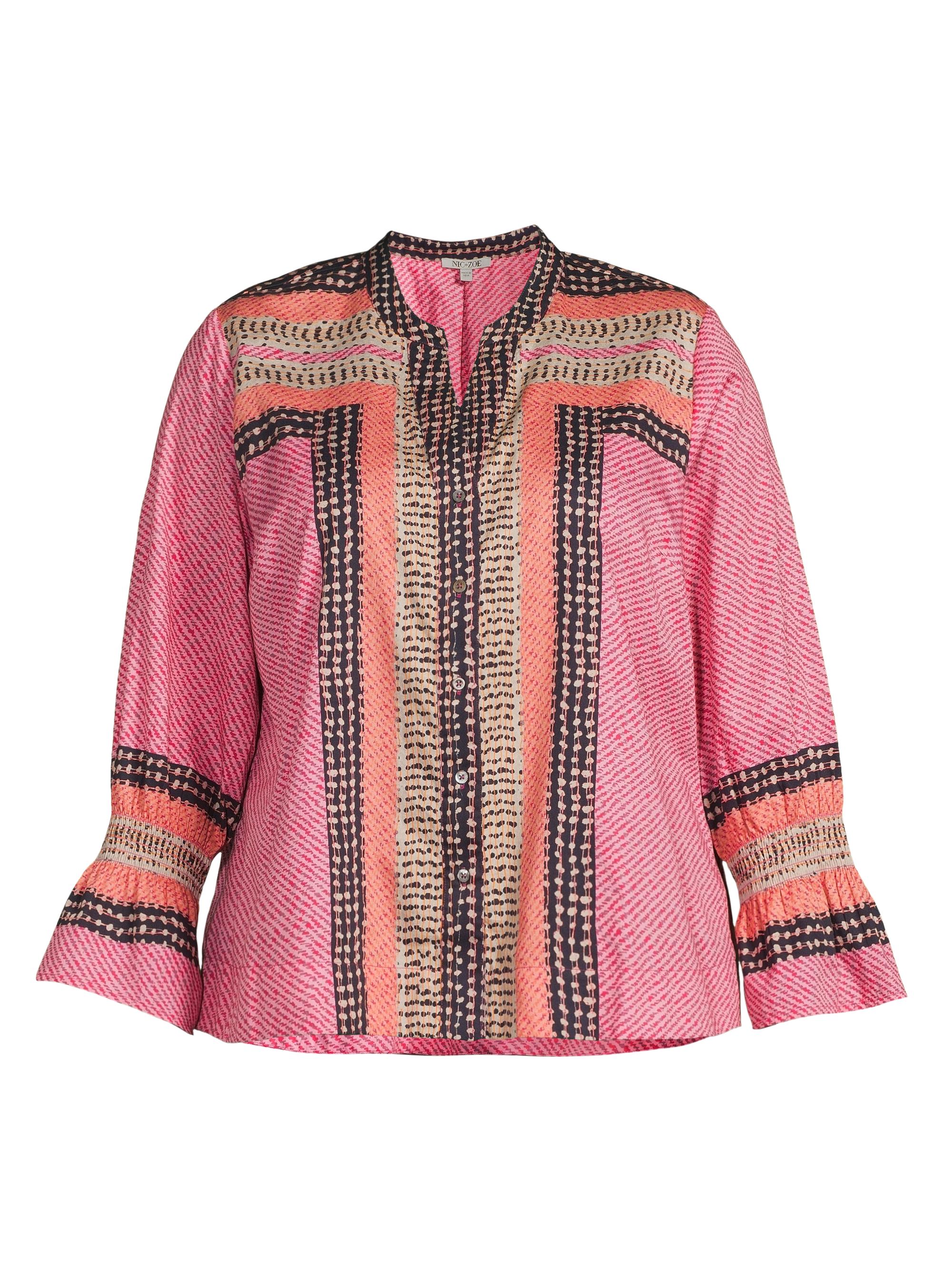 NIC+ZOE Women's Spotty Stripes Top - Pink Multi