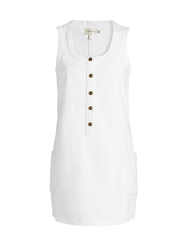 Sleeveless Pocket Dress in White Sleeveless Pocket Dress in White